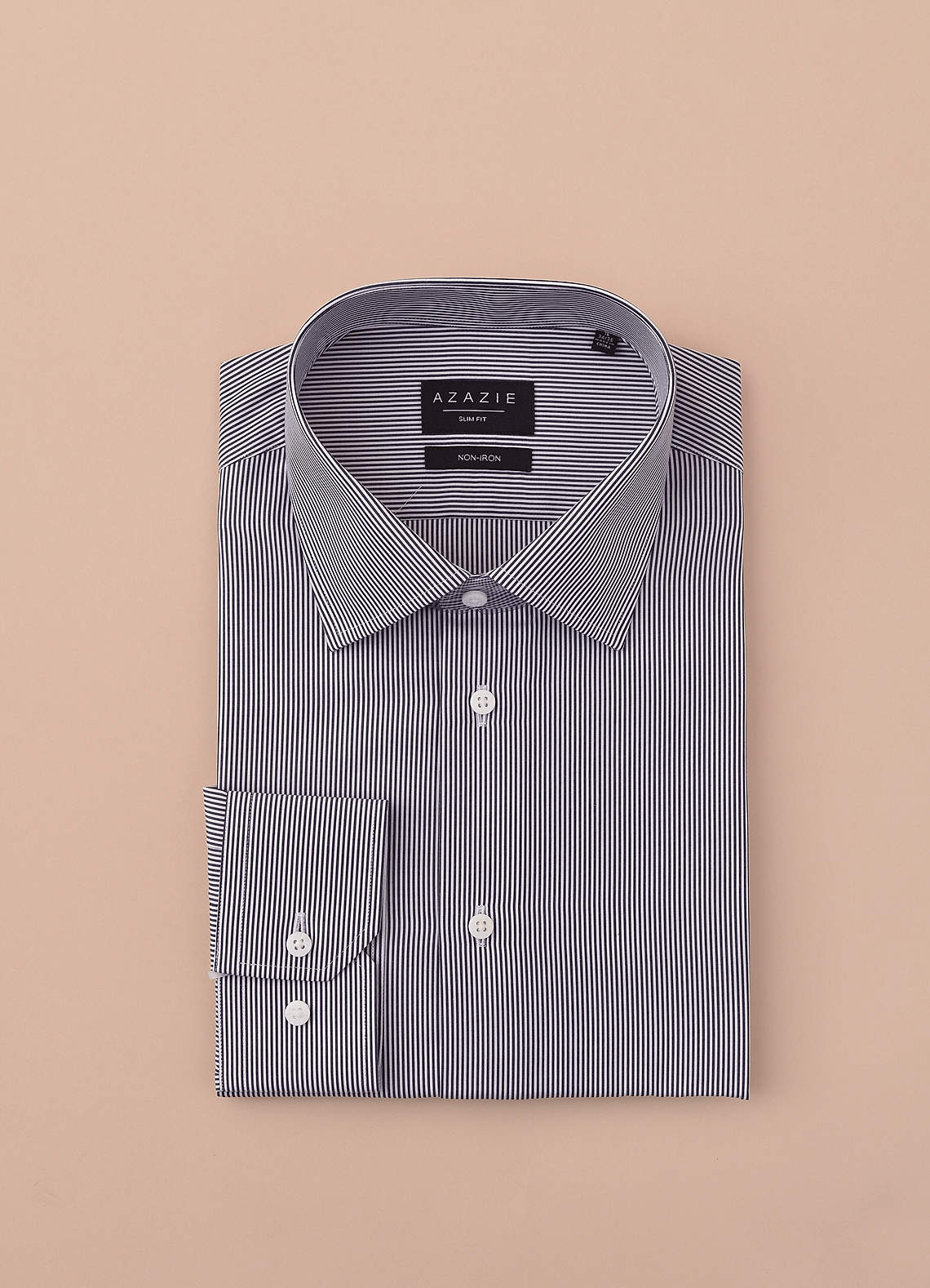 front Aiden Weiß Klassisch Blau Gestreiftes Hemd aus 100 % Baumwolle, bügelfrei