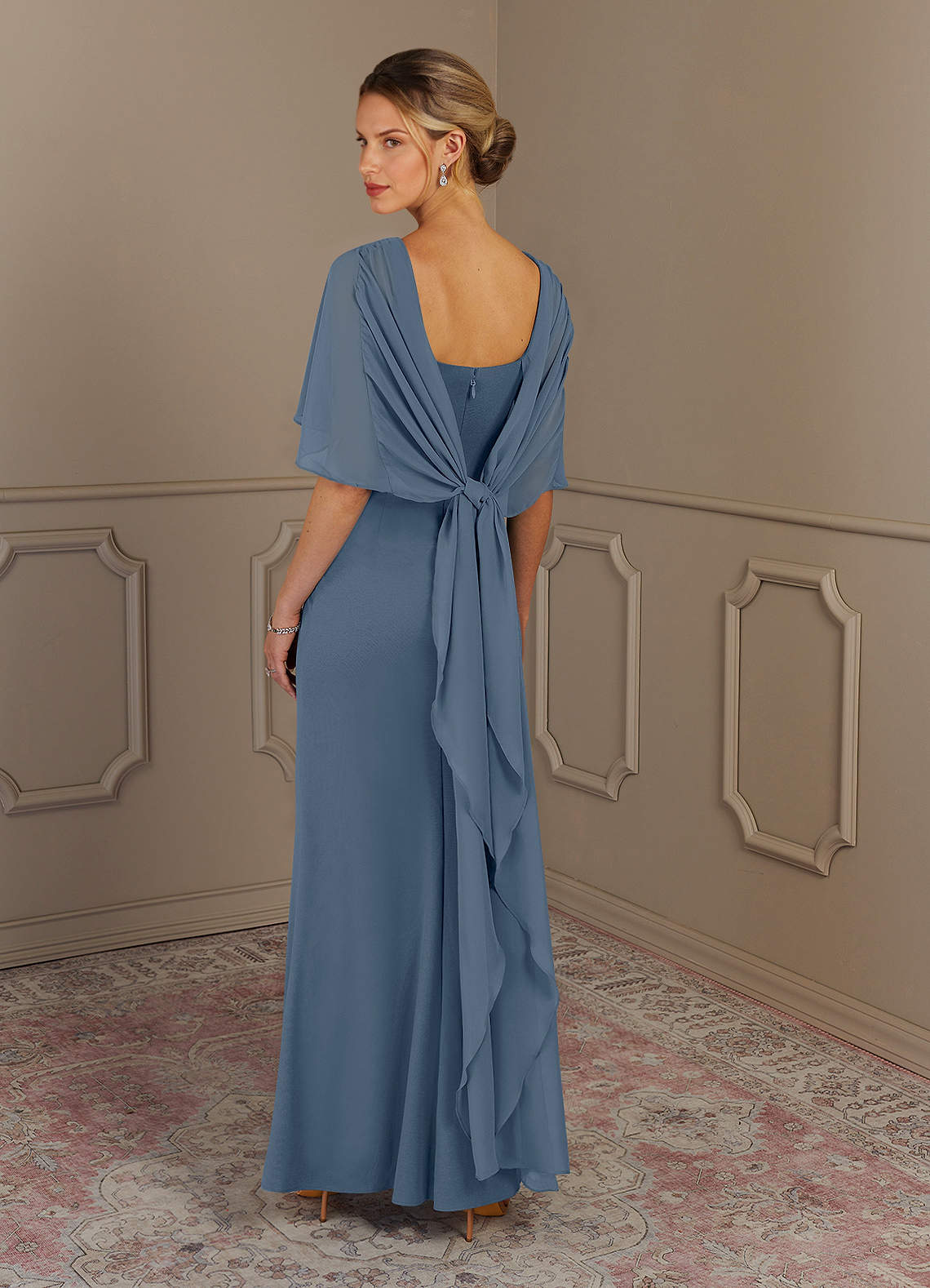 Azazie Dion Mother of the Bride Dresses Twilight Sheath Scoop Stretch Crepe Dress image4