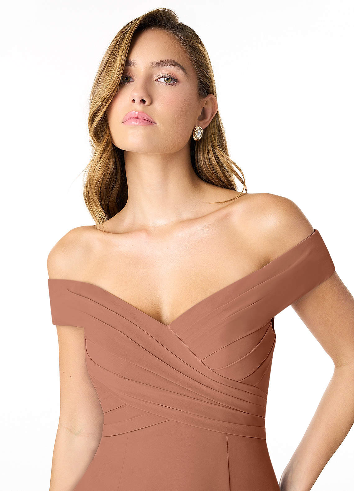 Azazie Lecia Bronzer Chiffon Bridesmaid Dresses | Azazie