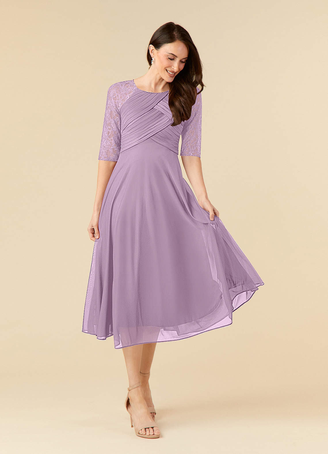 Azazie Gracelyn Mother of the Bride Dresses Wisteria A-Line Lace Dress image1