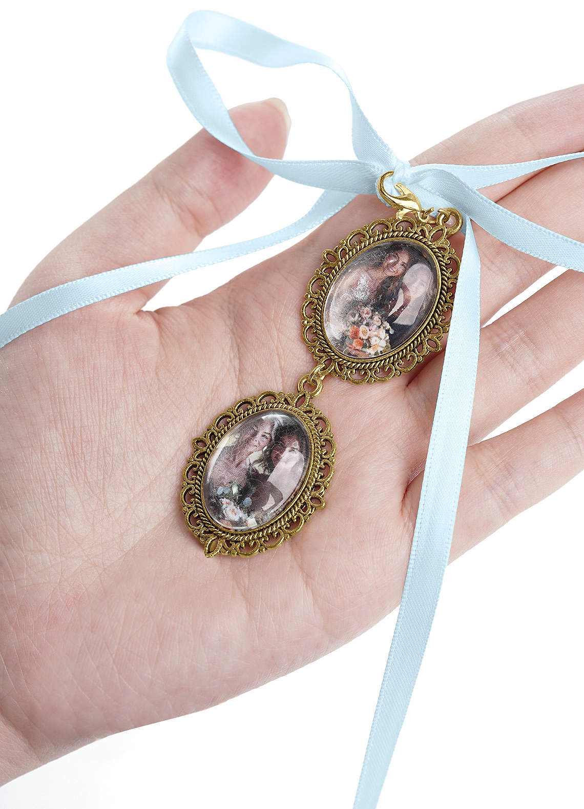 front Personalized Double Photo Charms