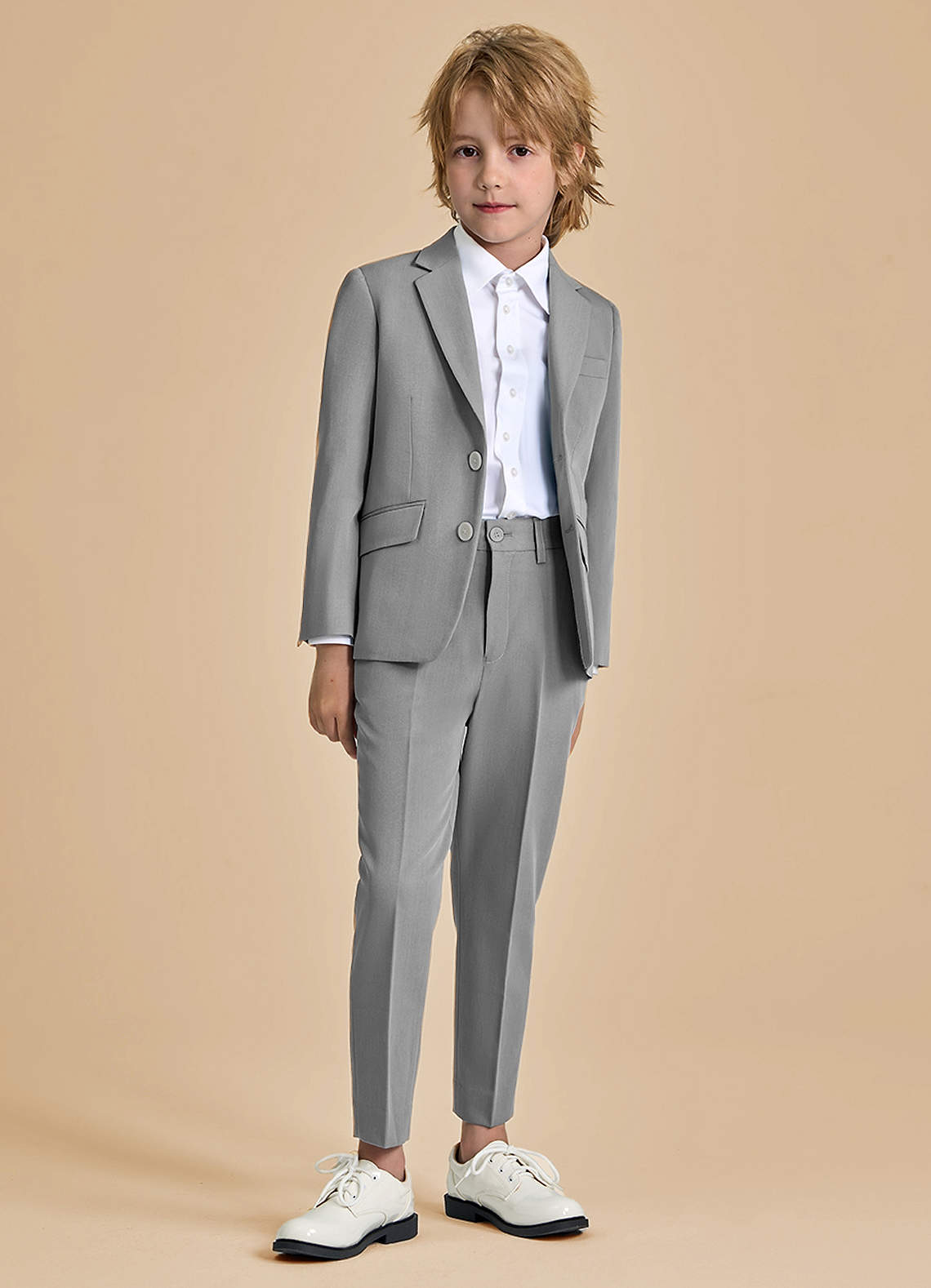 front Oliver Boys Grey 2-Piece Suit