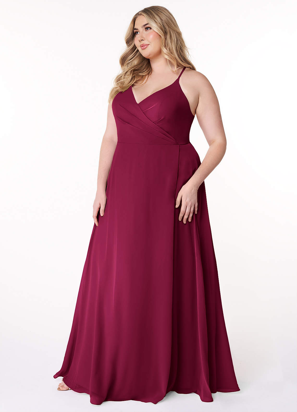 azazie burgundy bridesmaid dresses Davis Chiffon and removable pleated off ruffle dresses Excited for summer eyelet Style:P20DR0320036681N
