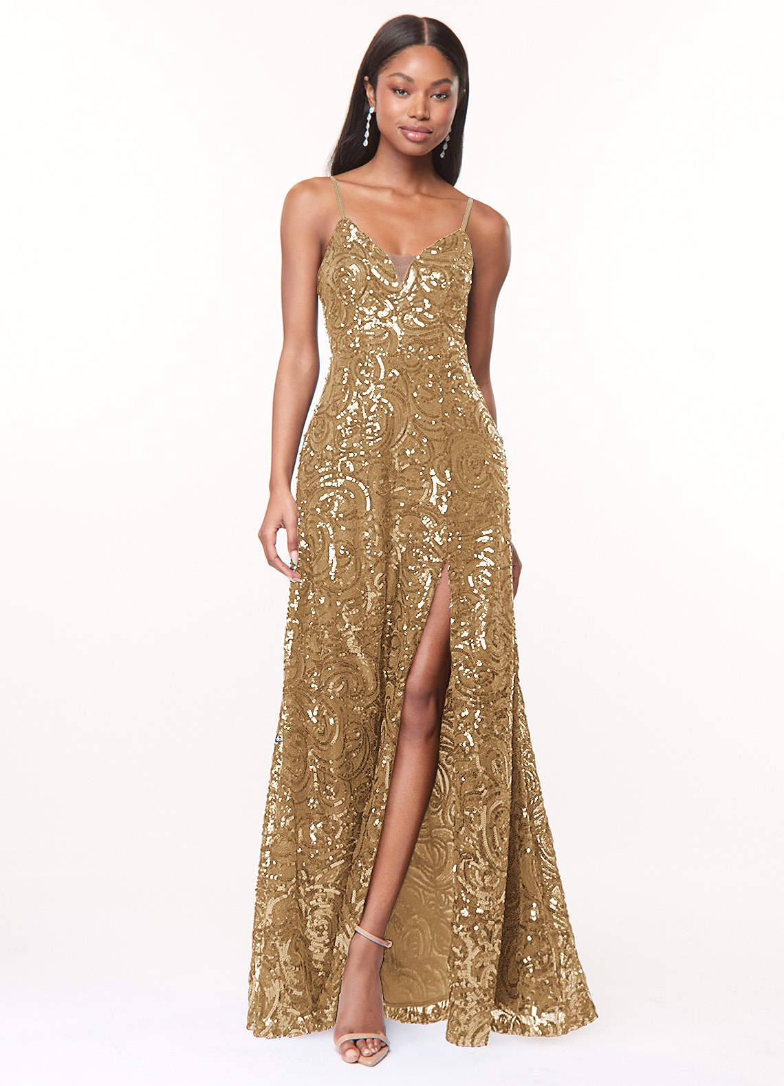 Azazie shop gold dresses