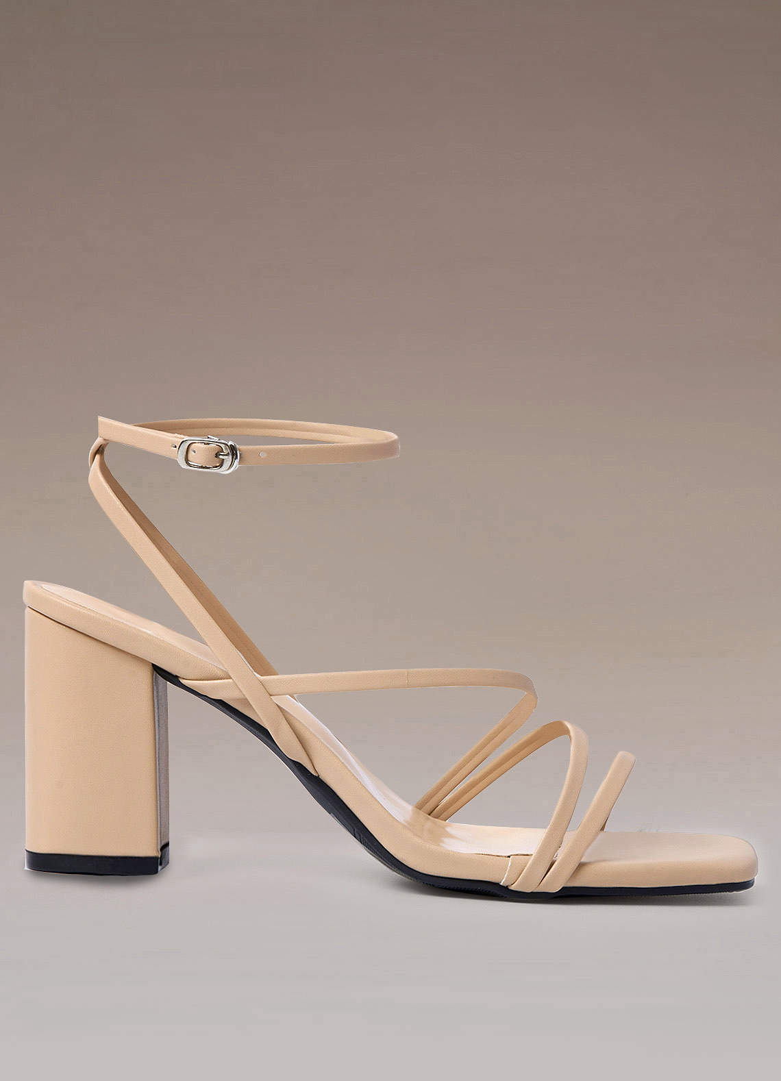 front Ankle Strap Block Heel Sandals