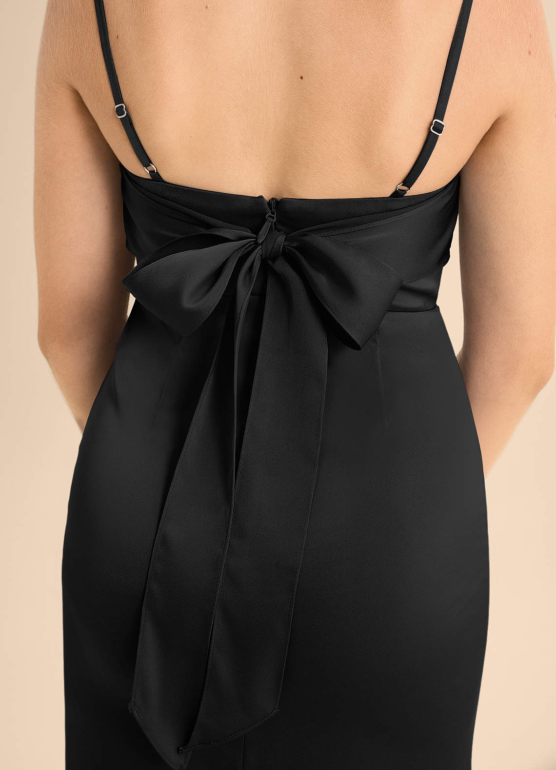 Azazie Mai Junior Black A-Line Sweetheart Neckline Stretch Satin Dress image5