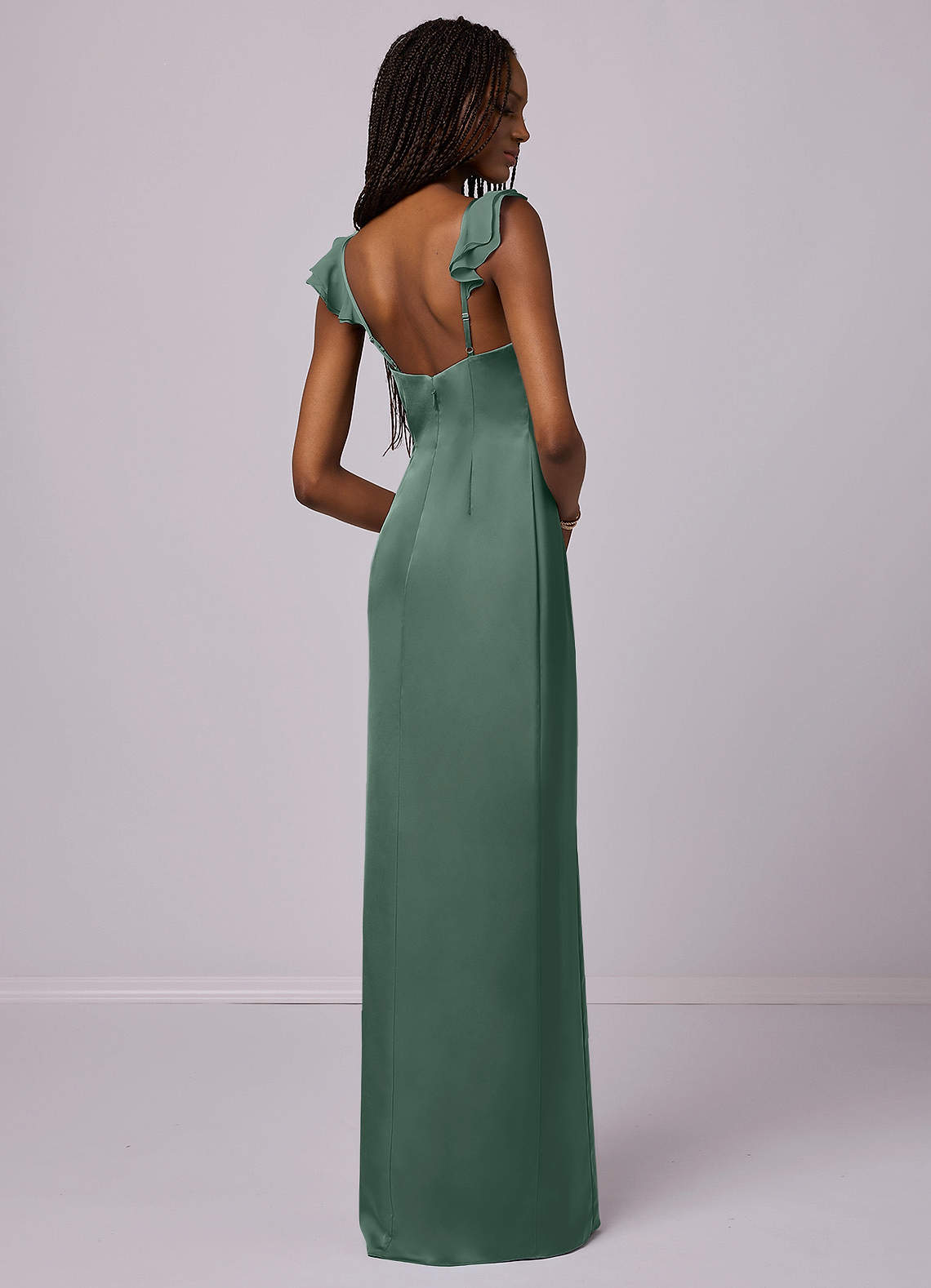 Barbie ♥ Azazie Bridesmaid Dresses Sheath Stretch Satin Floor-Length Dress image1
