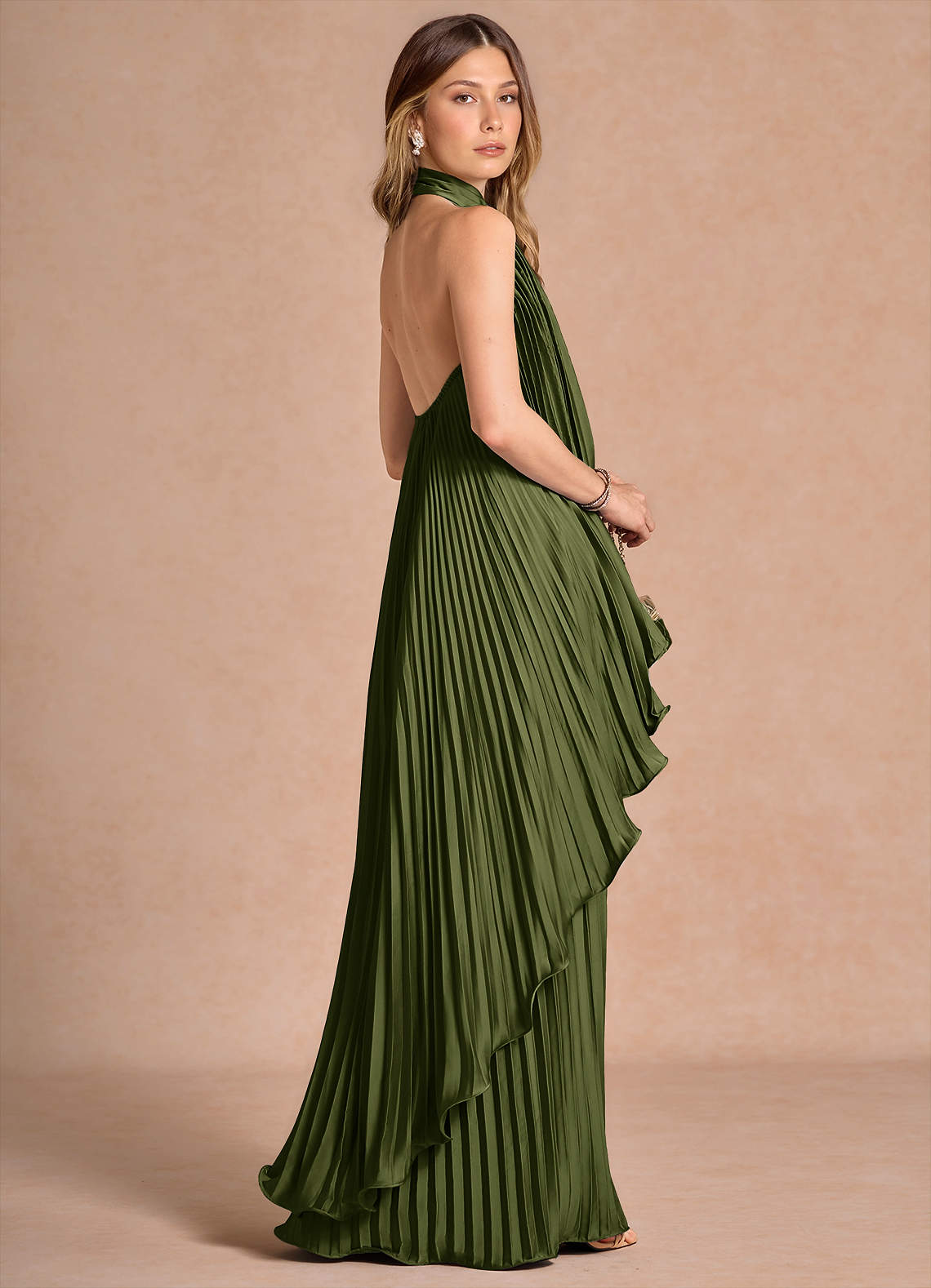 zoelle halter maxi dress Azazie Dresses A-Line Wedding Guest Formal Black Tie Dresses Olive autopostr_pinterest_74767