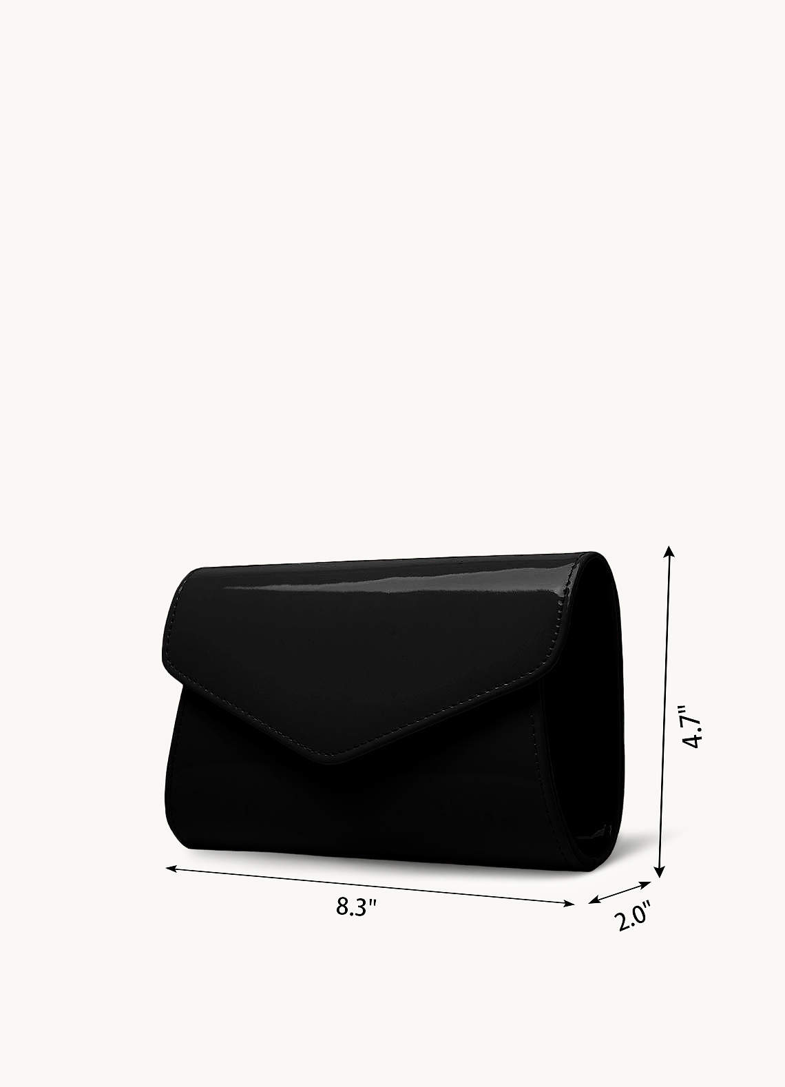 front Brief Patent Leather Envelope Bag