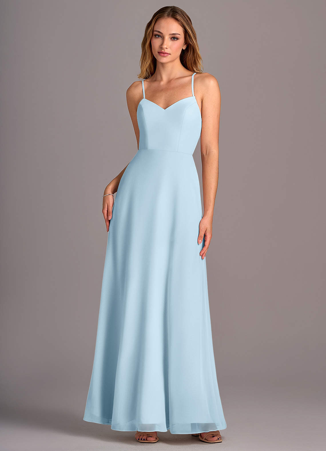 sachin and babi light blue dress Satin Bridesmaid Dresses