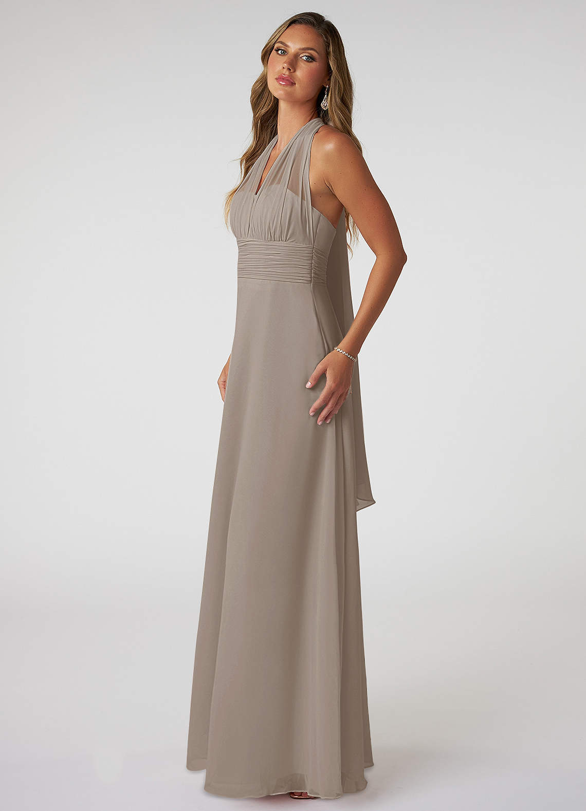 Azazie taupe hot sale bridesmaid dress