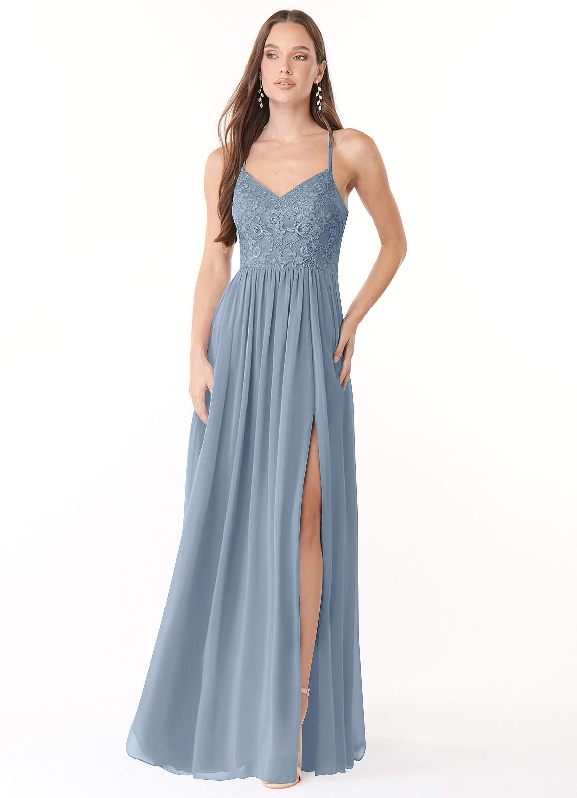 Dusty Blue Azazie Kelia Bridesmaid Dresses | Azazie
