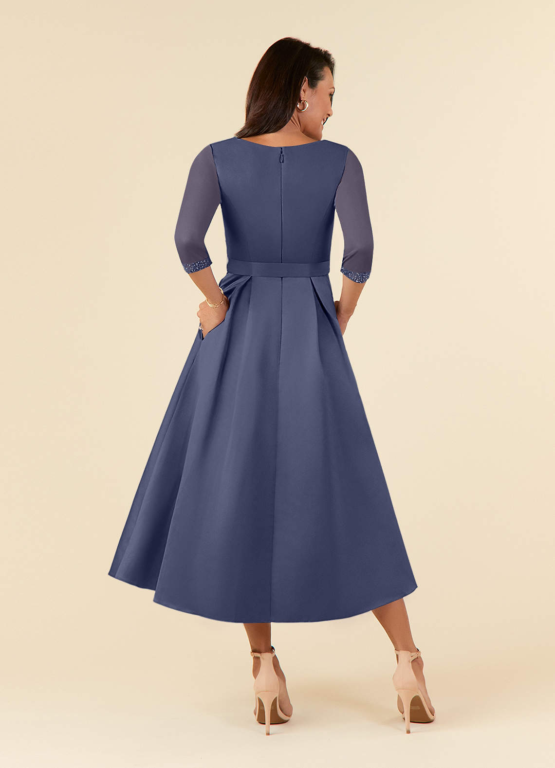 Navy tea outlet length dress