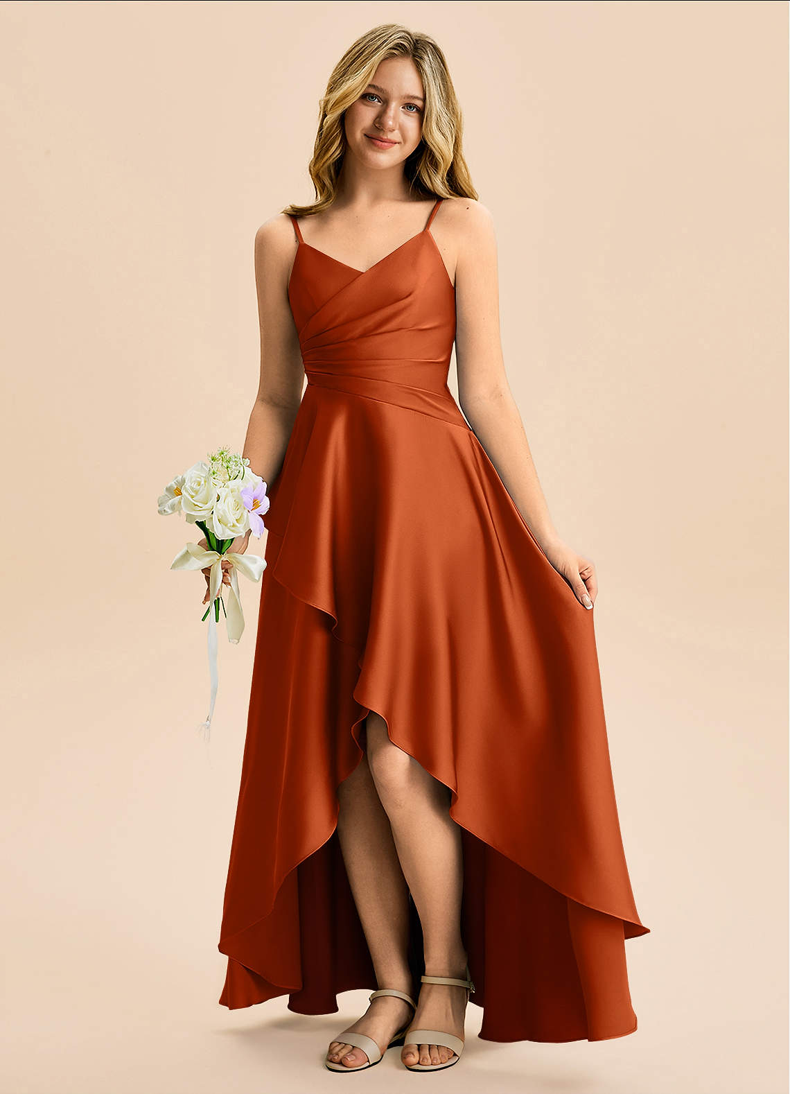 orange junior bridesmaid dresses Red and Nude Mermaid Red tulle prom dress with Beaded Lace Appliques, Detachable Train