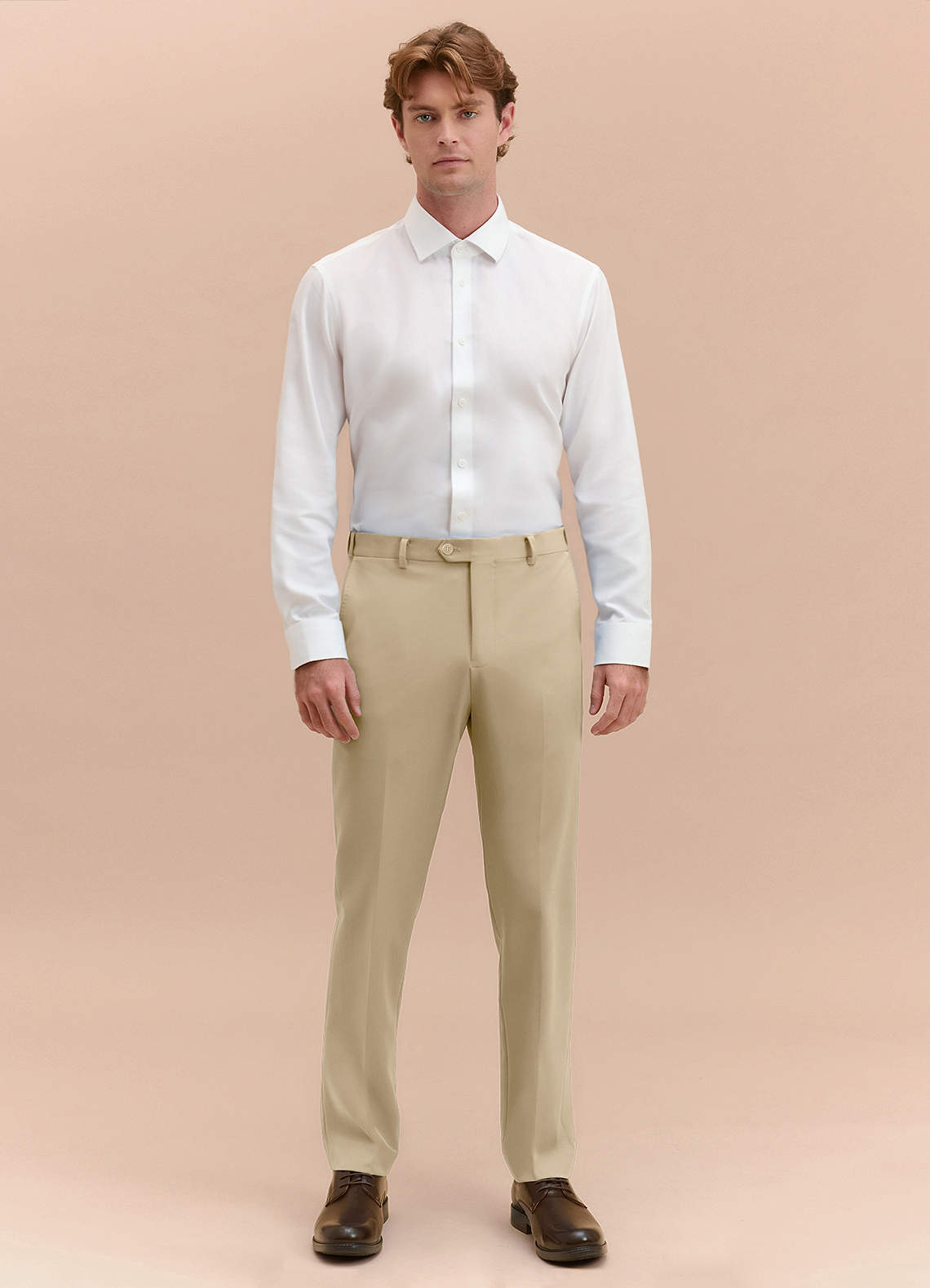 mens champagne dress pants Men's Linen-Look Sand Suit Pants