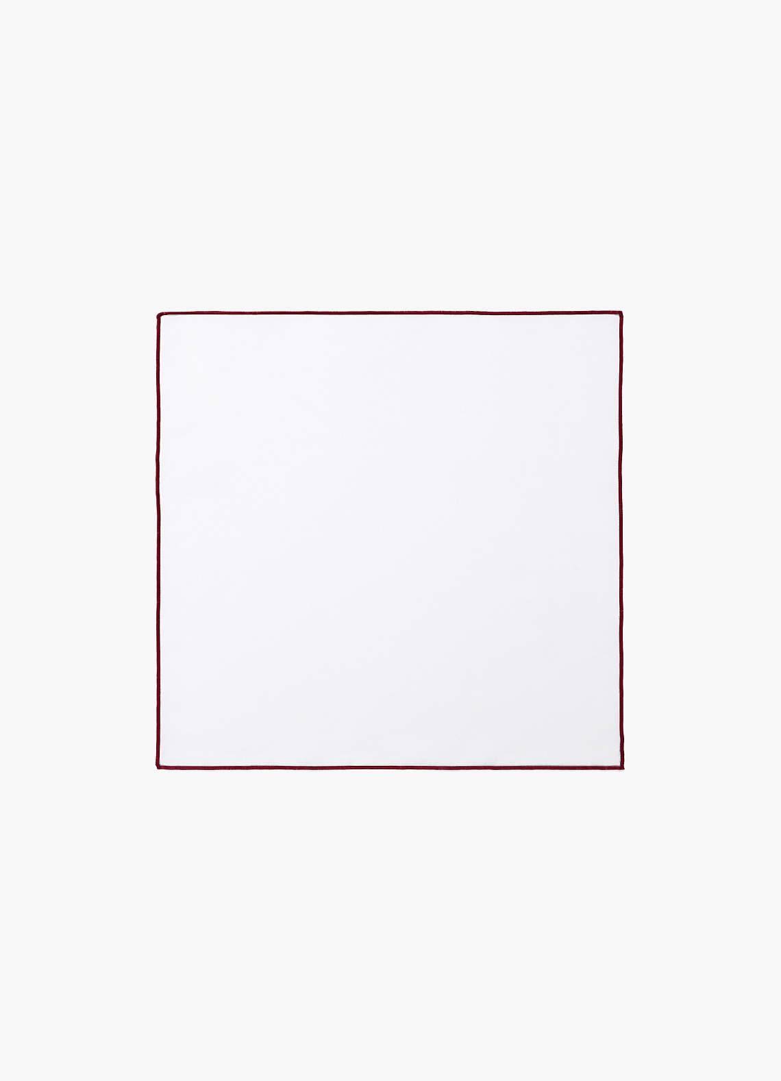 front White Matte Satin Pocket Square with Colored Edge