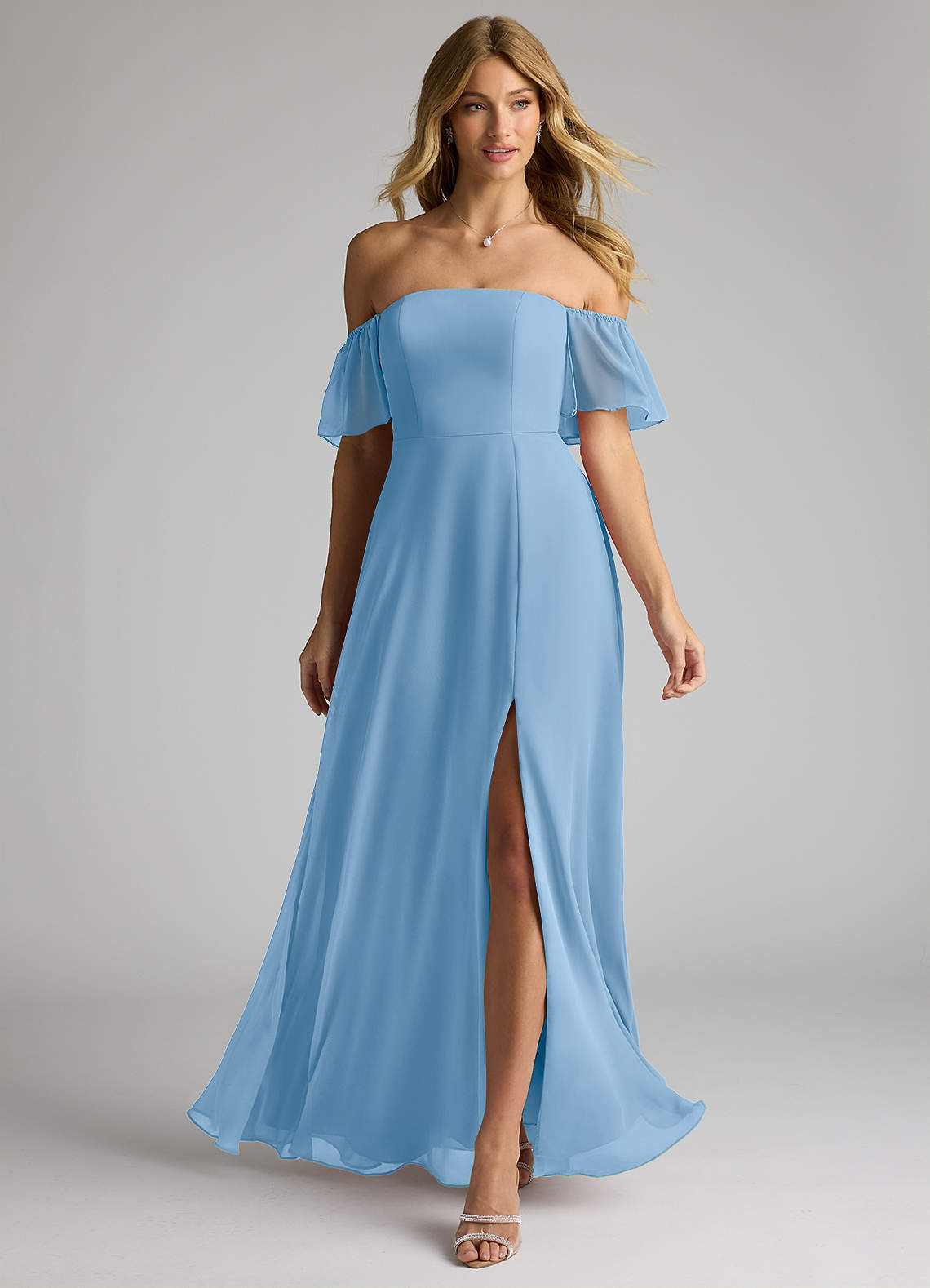 Azazie Sue Powder Blue Chiffon Bridesmaid Dresses | Azazie