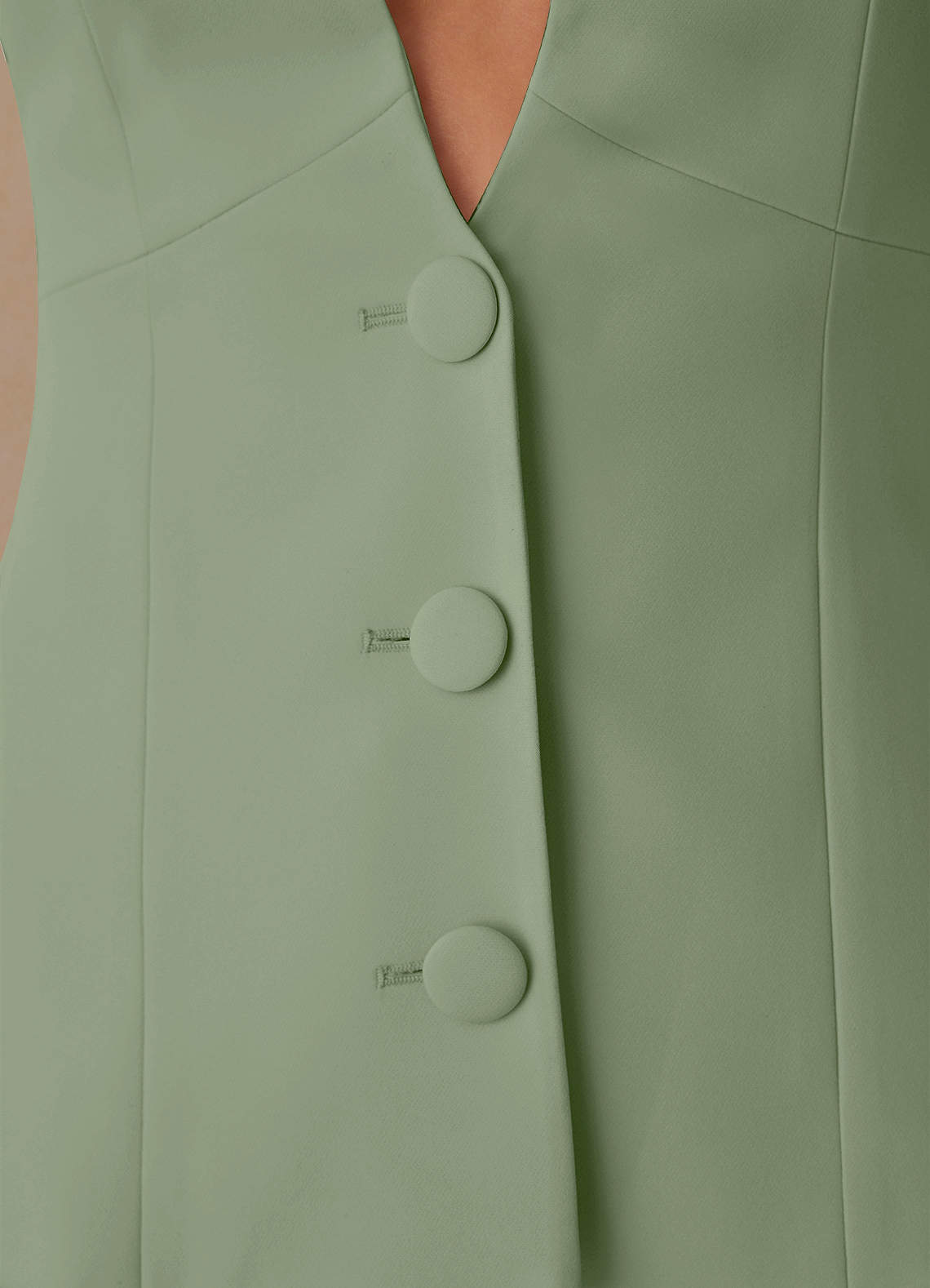 front Elara Dusty Sage Refined Weave Tailored Blazer