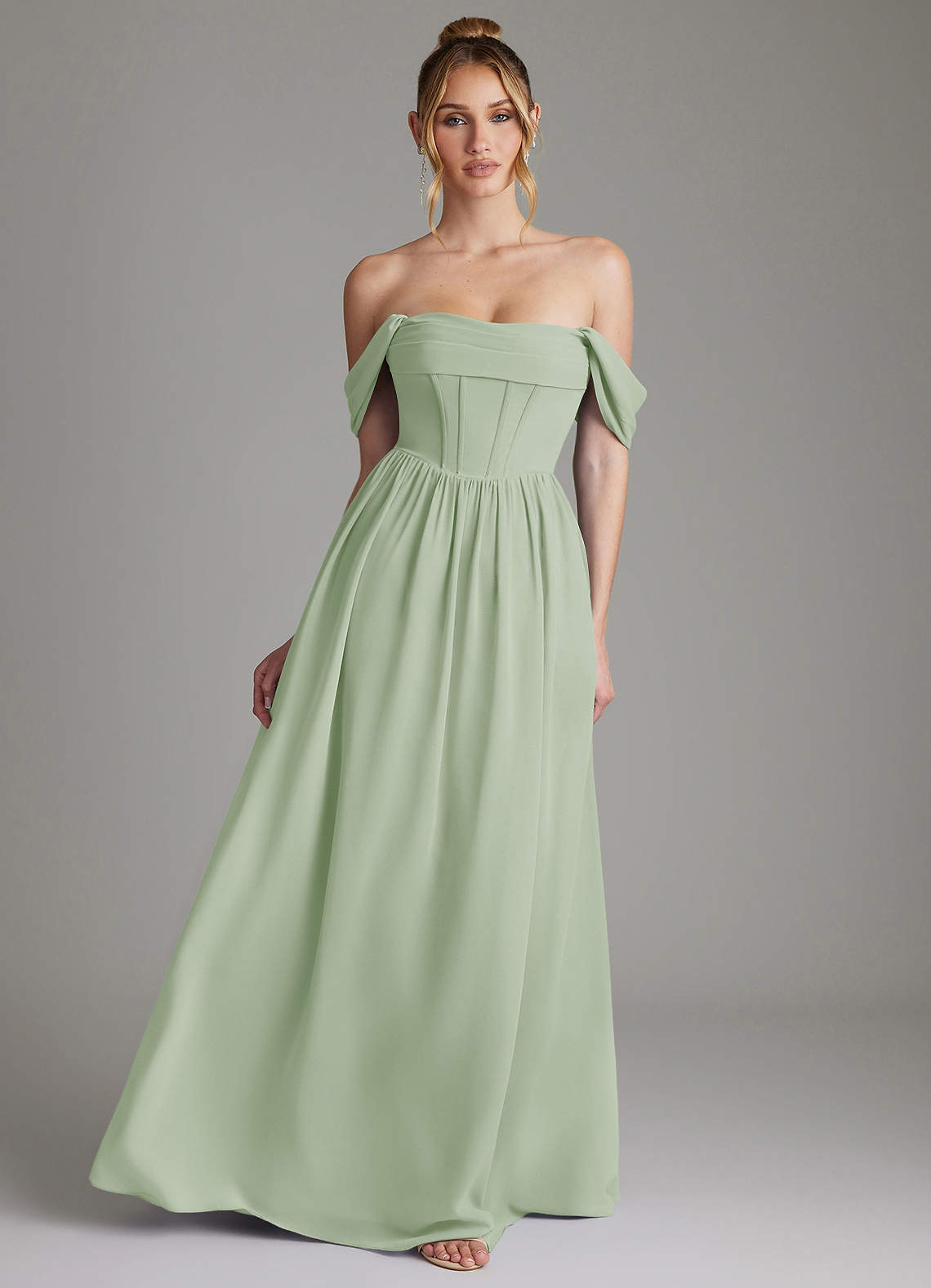 sage green corset bridesmaid dresses ZAPAKA Women Pink Long Floral Bridesmaid Dress with Slit Mermaid Corset Ruched Chiffon Spaghetti Straps Wedding Guest Dress, Dusty Sage / US16W