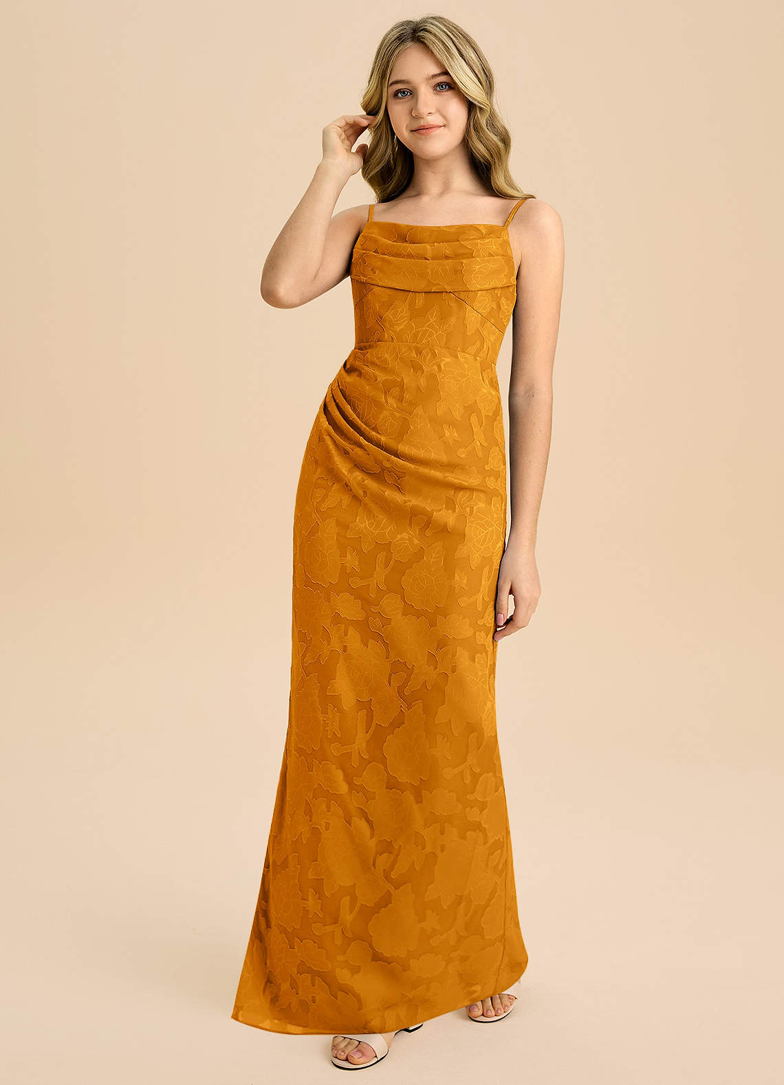 Azazie Mai Junior Klä av Tubklänning i Blommig Utbrändhet Plisserad image5