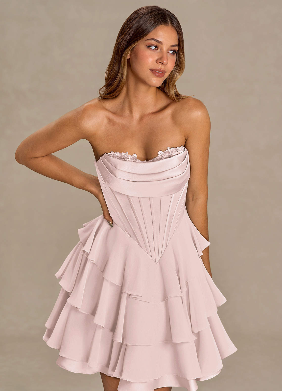Brinley Powder Pink Mini Dress image4