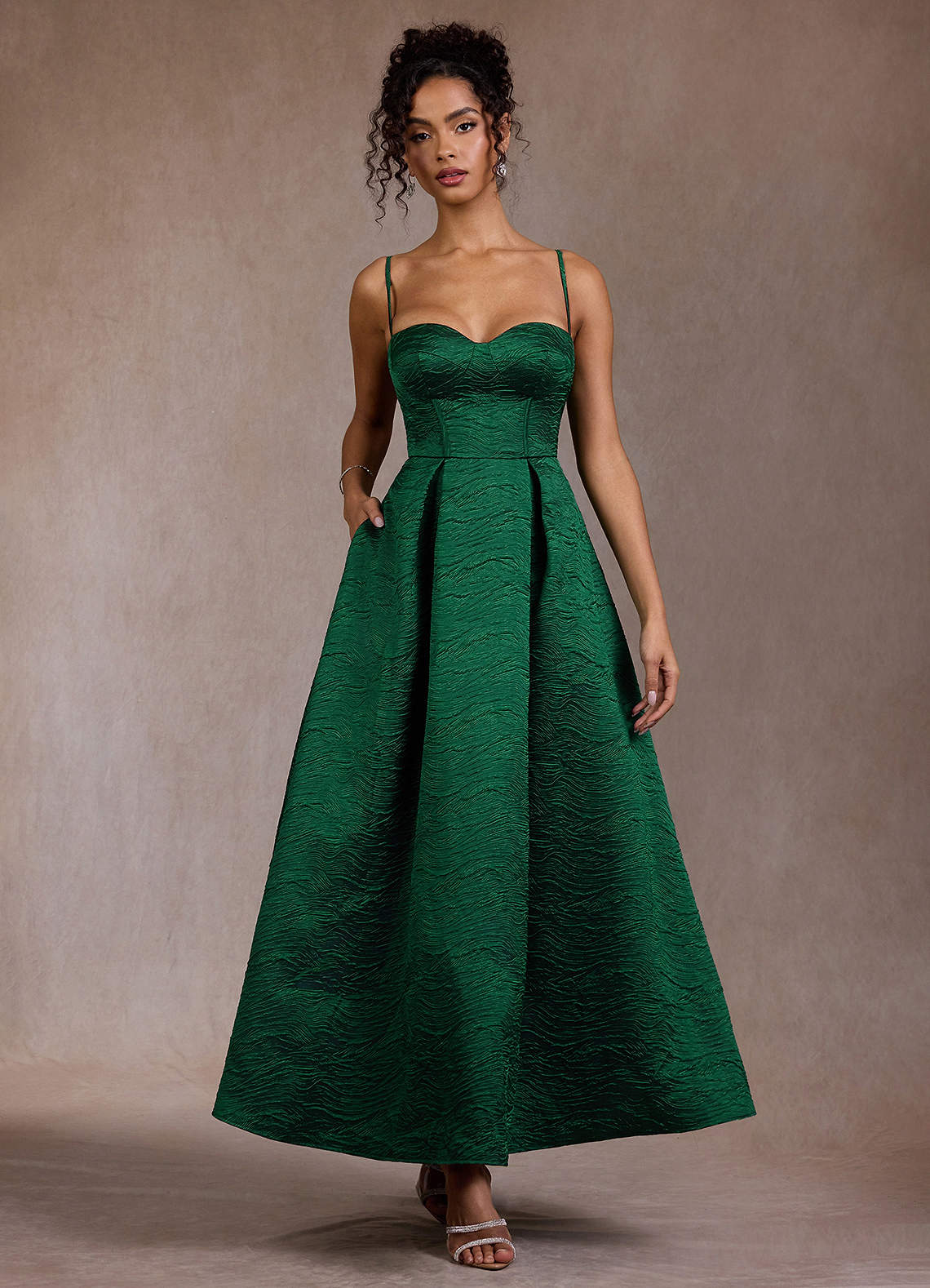 Pearline Storm Green Maxi Dress Ready to Ship | Azazie IE