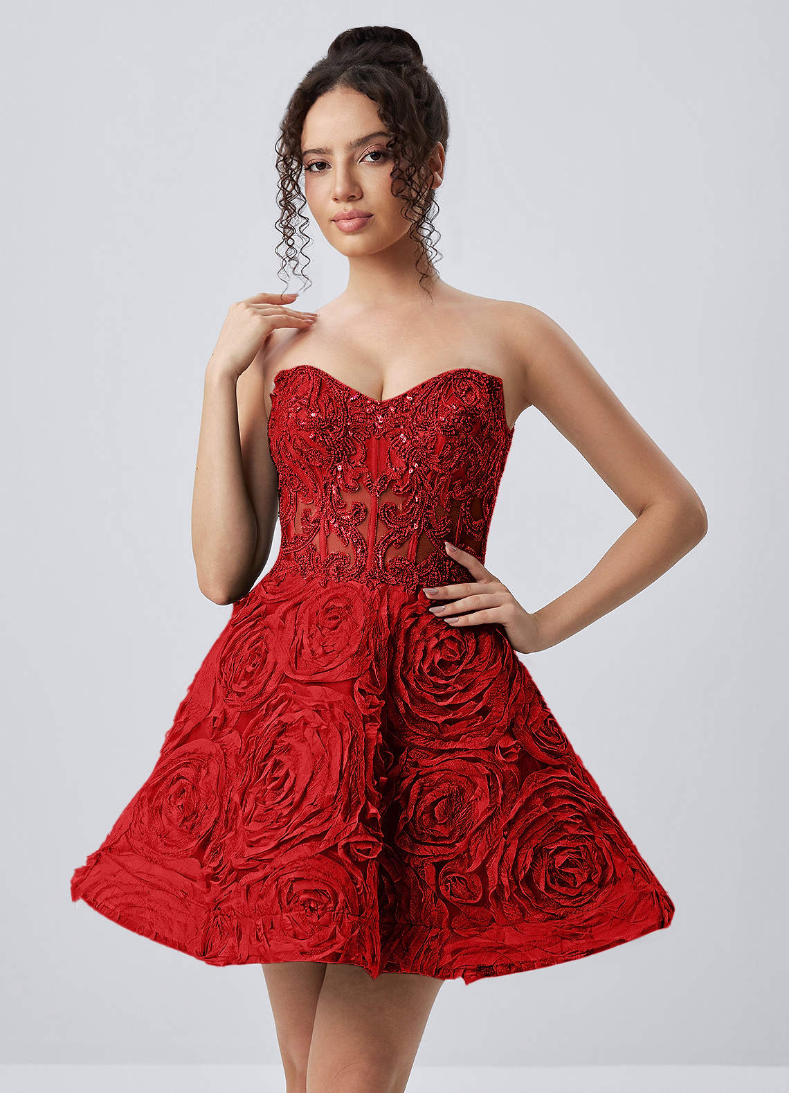 corset skater dress Windsor Athena Glitter Lace-Up The versatile design transitions effortlessly from afternoon celebrations to evening receptions Black Stretch Poplin Corset Skater