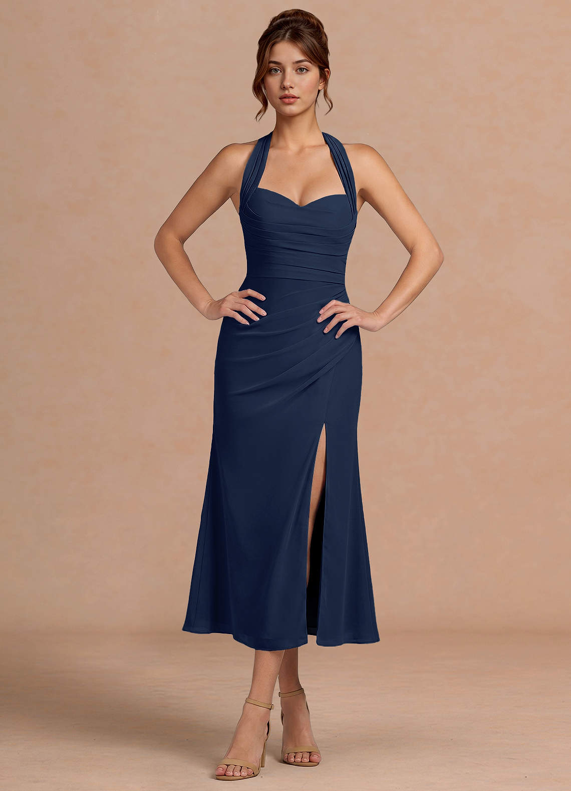 Destiny Navy Midi Dress