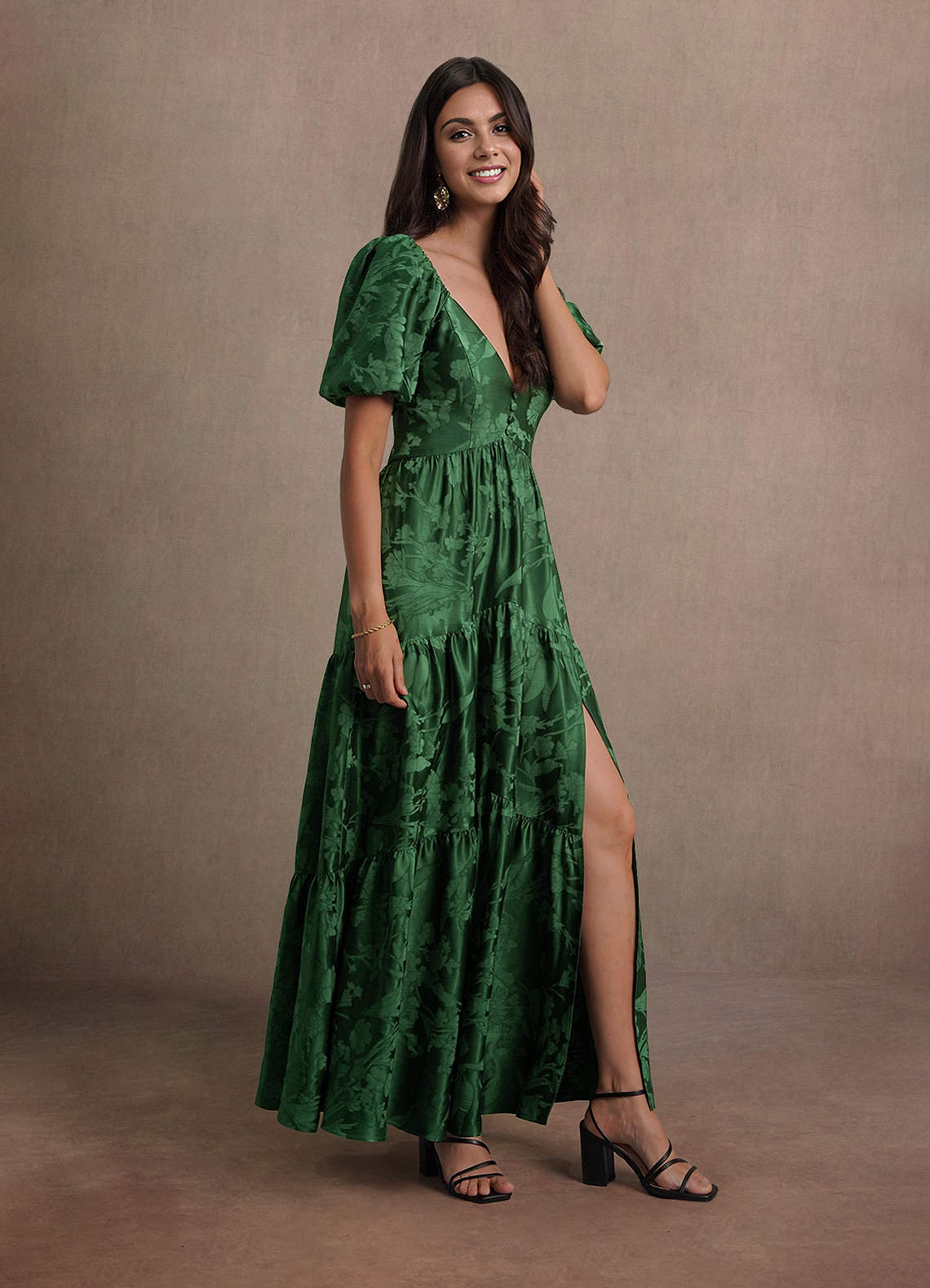 Carolynn Hunter Green Maxi Dress Ready to Ship | Azazie