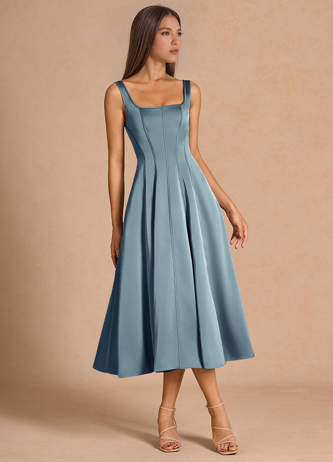 princess polly baby blue dress Tie Back Maxi Dress, Black, Size 12 main image 1