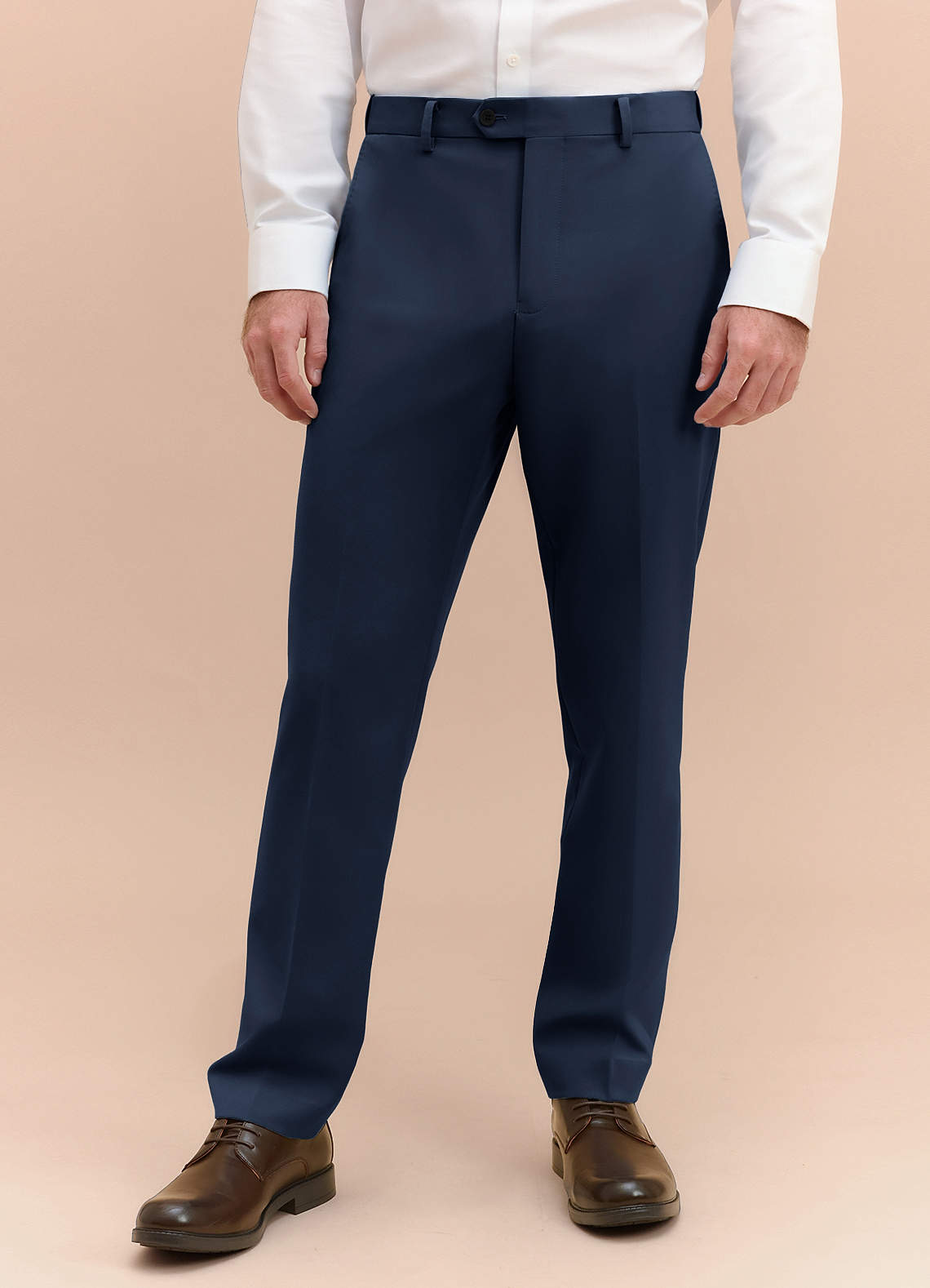 front James Dark Navy Structured Stretch Dress Pants