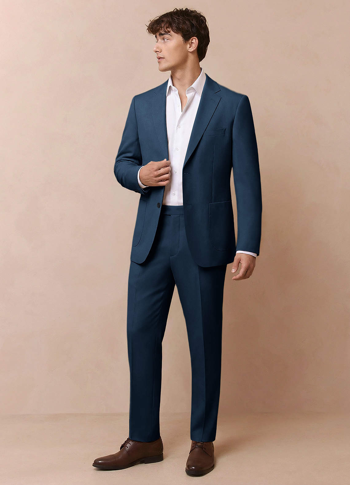 front Owen Azul Marino Oscuro Chaqueta de traje ligera a medida