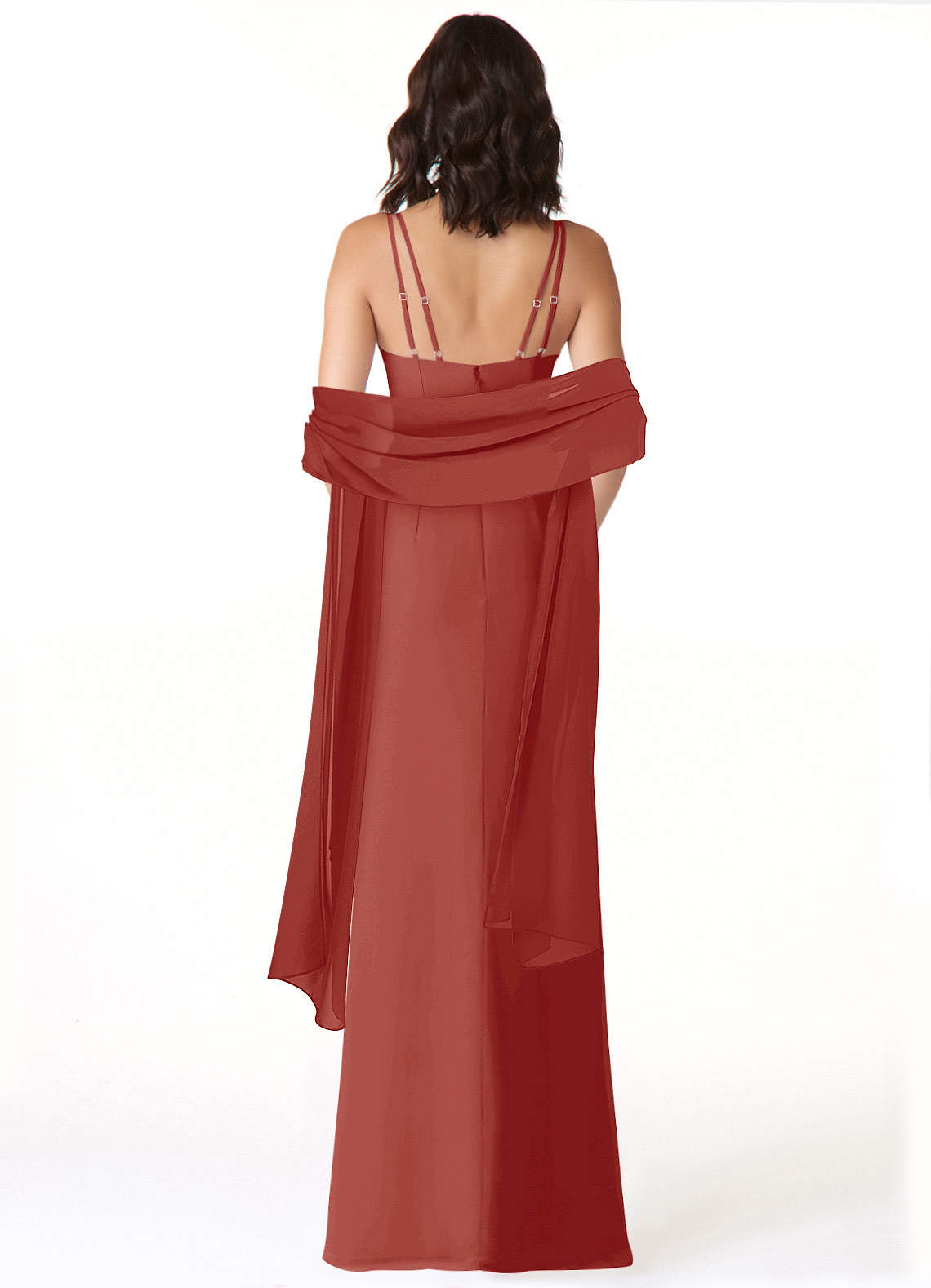 front Azazie Matching Color Chiffon Shawl