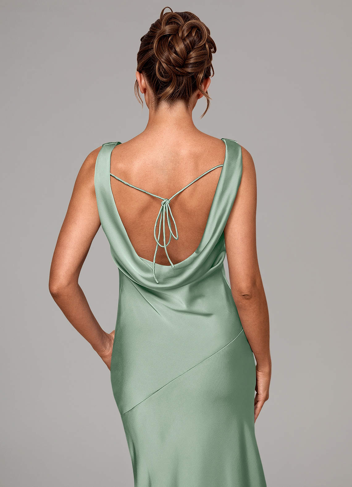 Azazie Rylina Vestidos de madrinha de casamento Vestir Agave de Cetim elástico de sereia image1