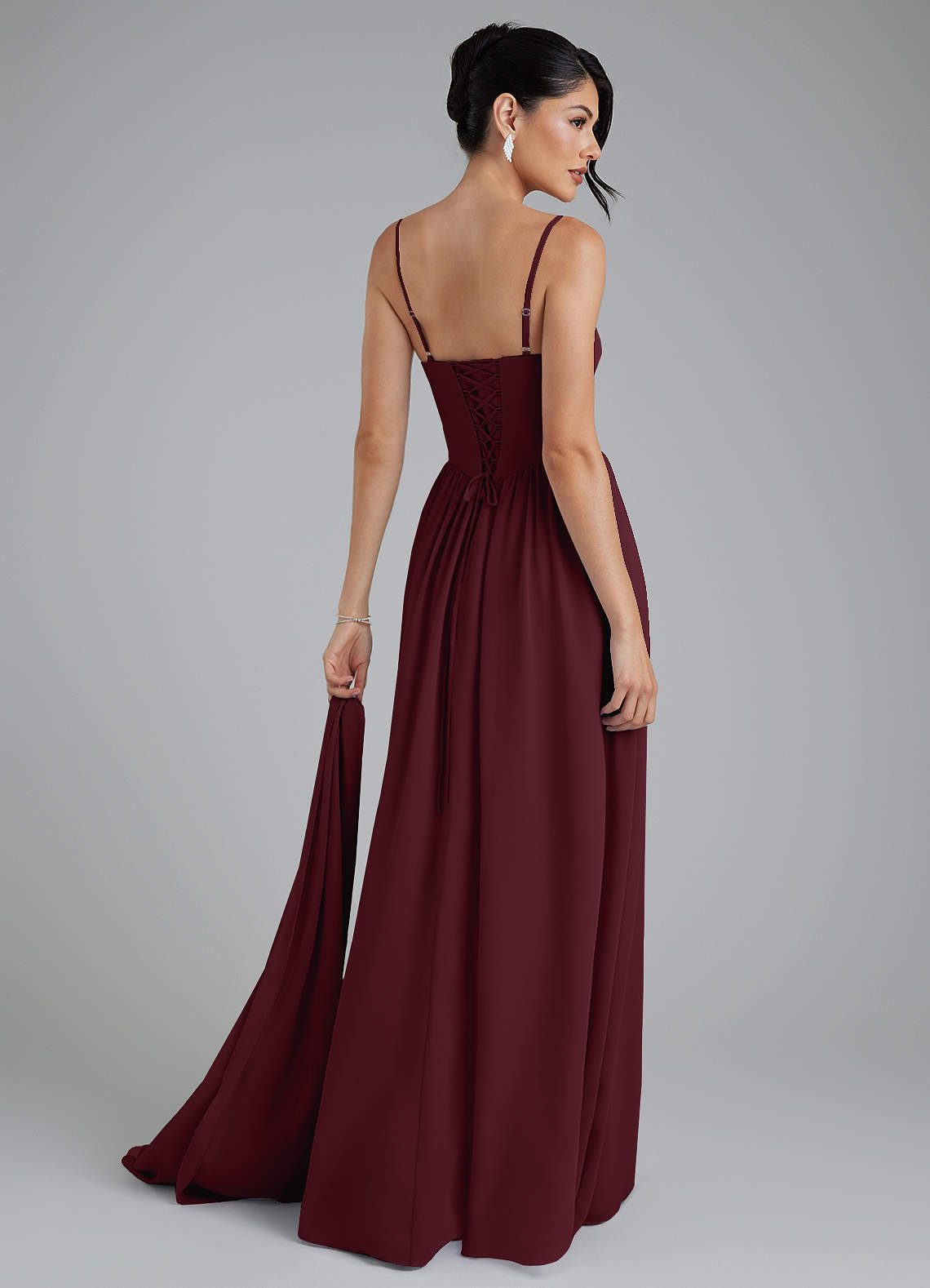 Azazie Alisha Ready to Ship Cabernet Chiffon Bridesmaid Dresses