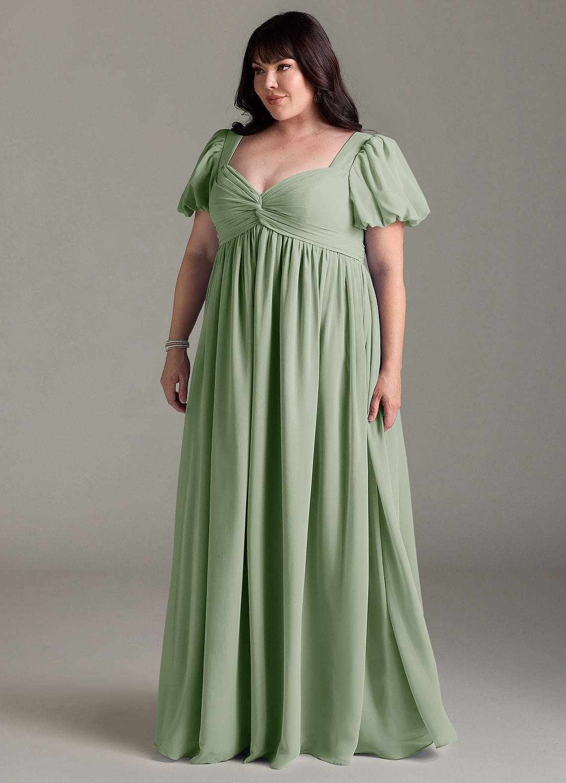 Azazie Madisynn Vestidos de dama de honra para maternidade Vestir Arco Comprimento do chão Chiffon image7
