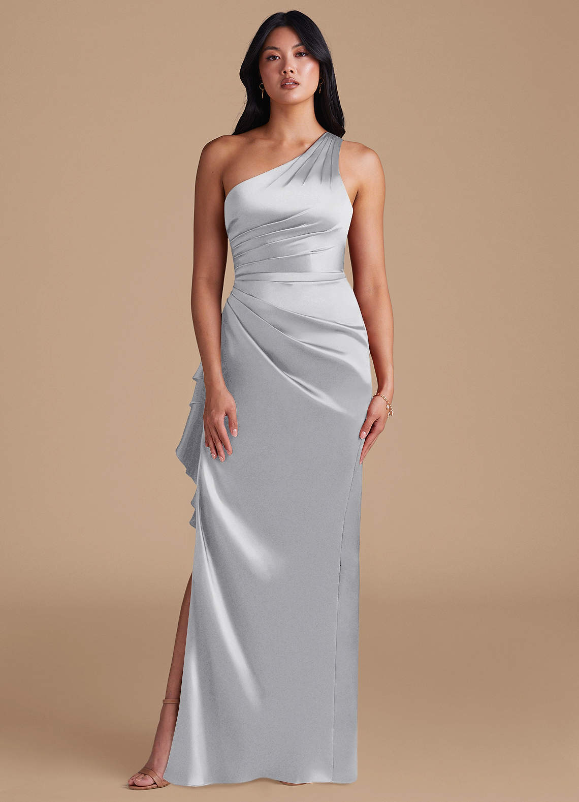 azazie silver bridesmaid dress Azazie Latrice