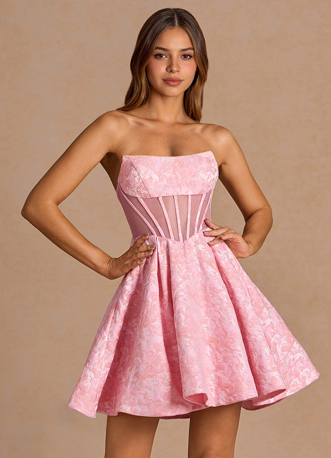 Imogen Pink Multi Mini Dress | Azazie
