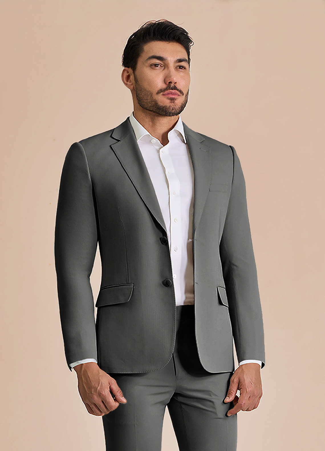 front William Charcoal Comfort Blend  Suit Jacket