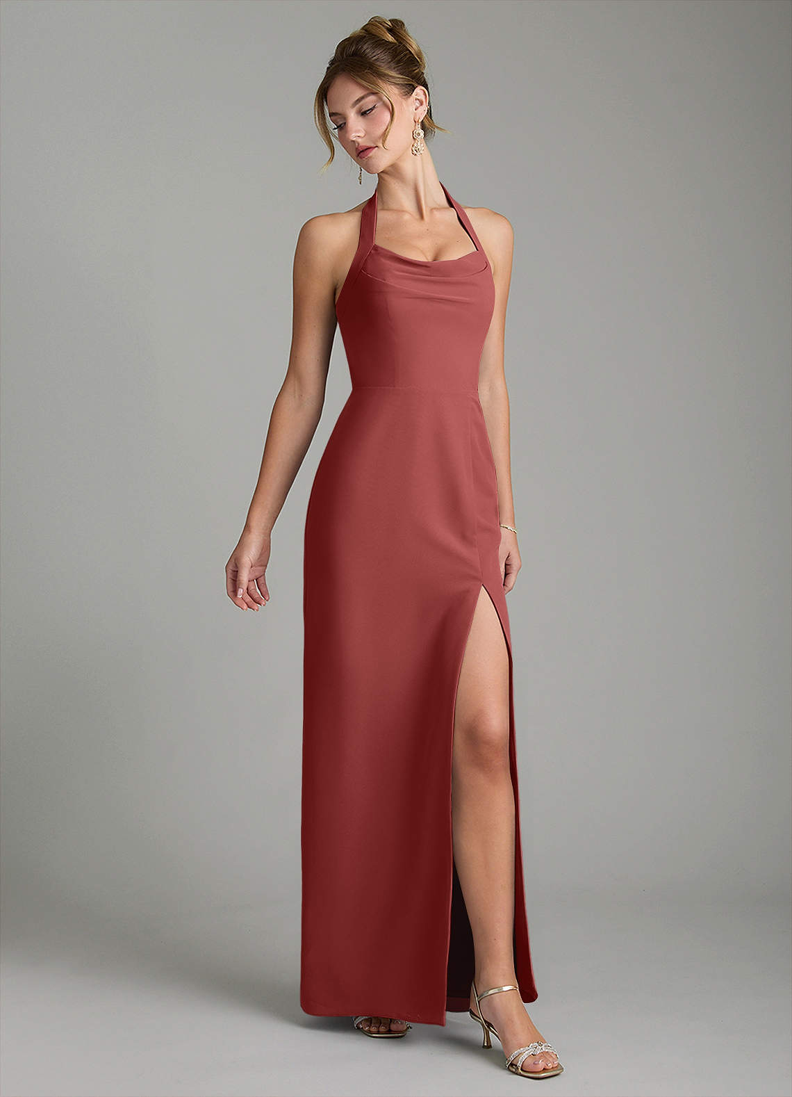 low cut silk dress Lotus Bias Slip Violet Size:Womens Large up structure that adds GL-04.09.24 Brown Maxi Tight Fitted