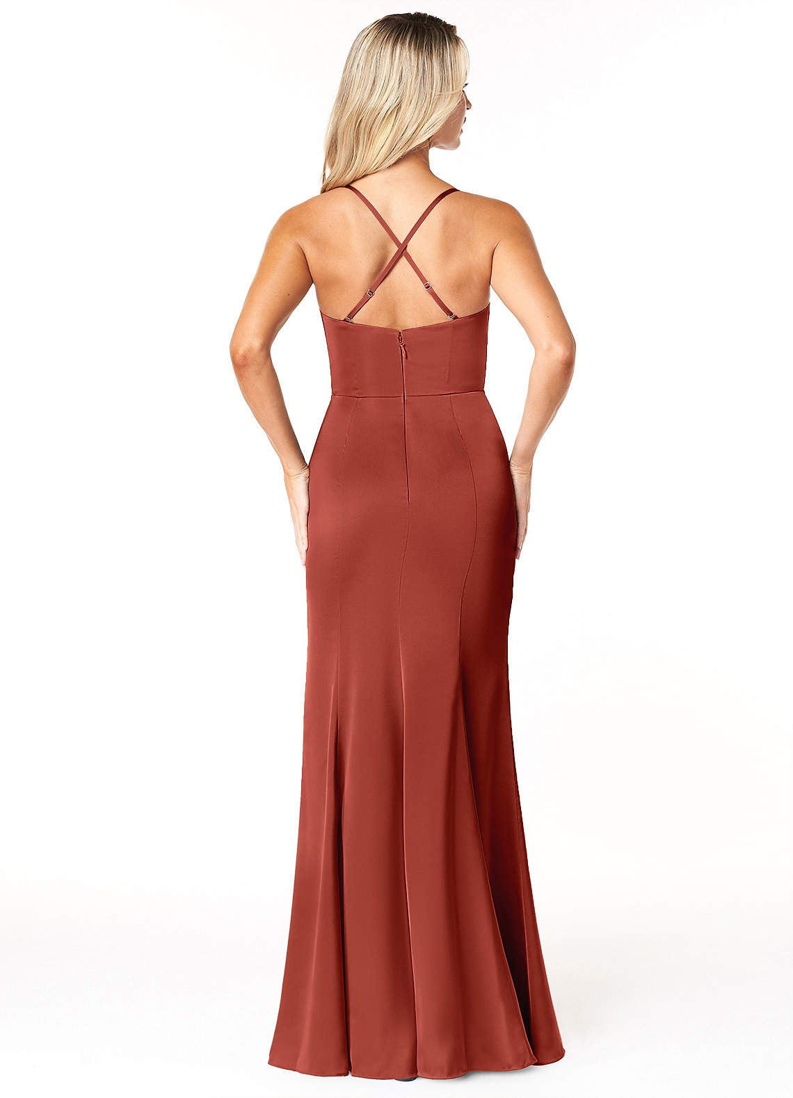 Hotsell AZAZIE Marchella Satin Dress in Terracotta