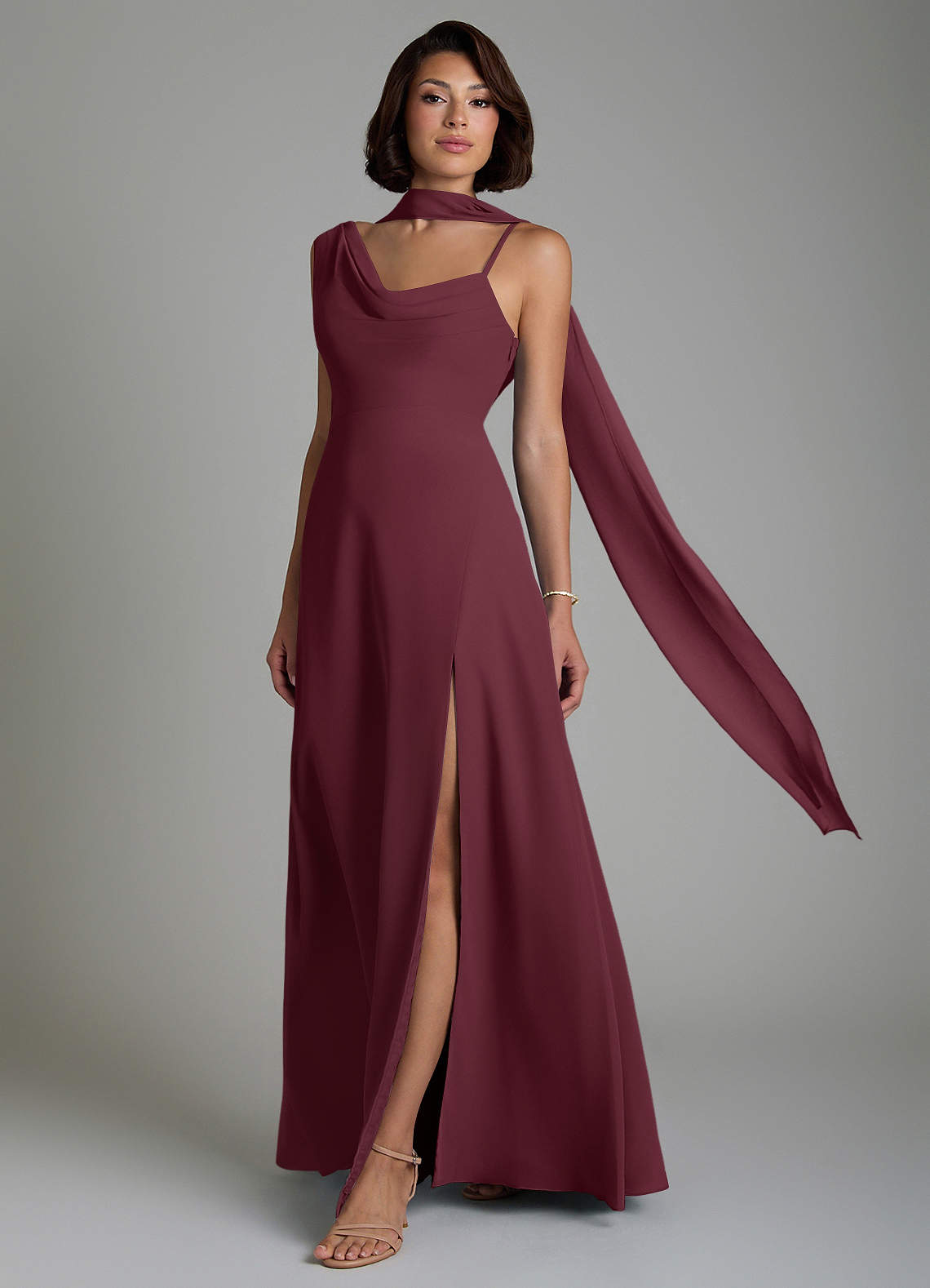 true bridesmaid dresses Azazie Cabernet Chiffon Elegant satin maxi dress Mermaid Petite Prom Dresses Best Black Women's Black Color:Black/Brown