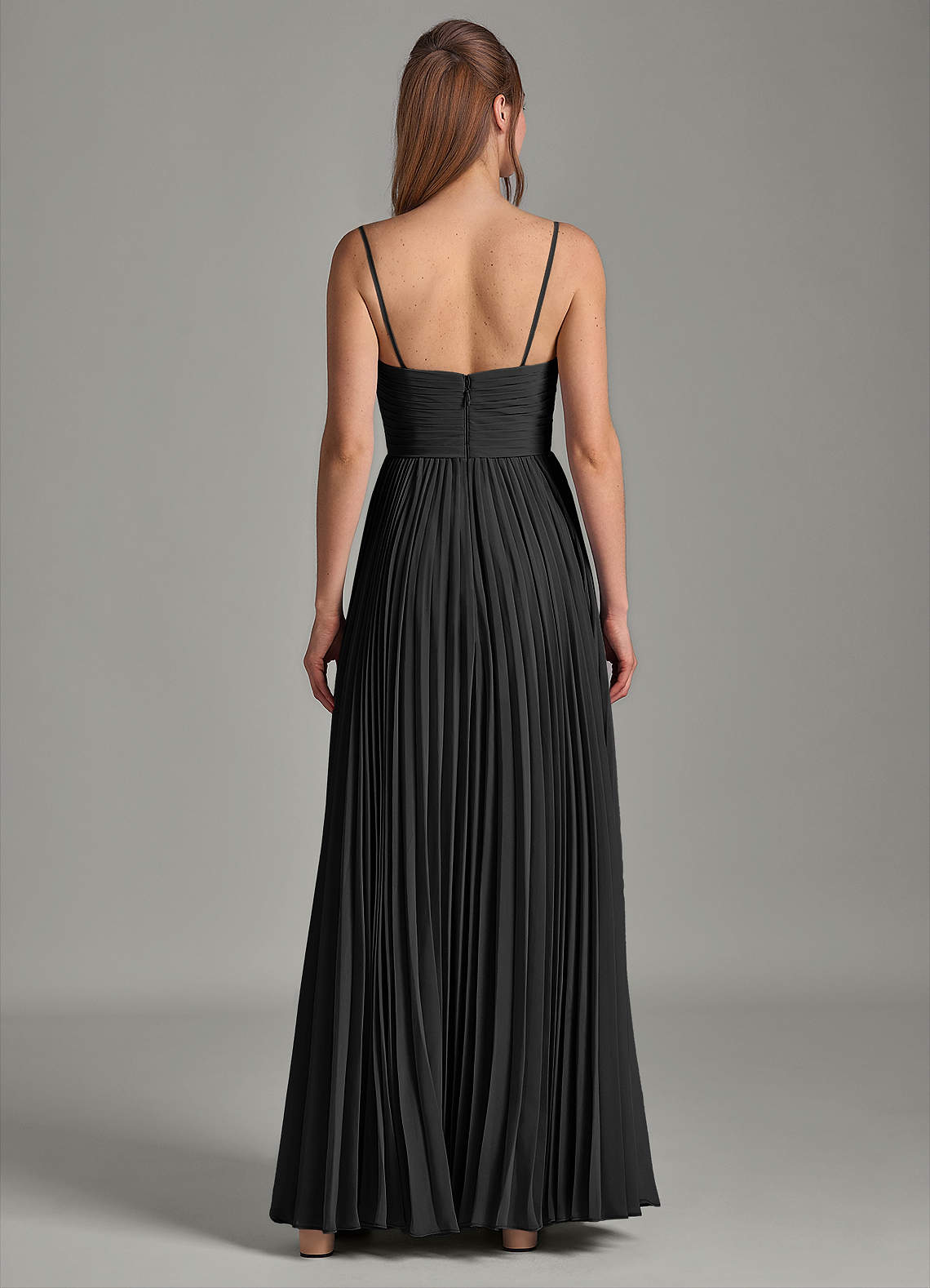Azazie Chiana Final Sale Black A-Line Strapless Chiffon Dress image5