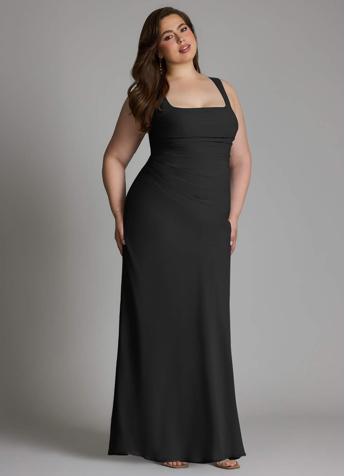Azazie Agustina Bridesmaid Dresses Black Mermaid Corset Chiffon Dress image12
