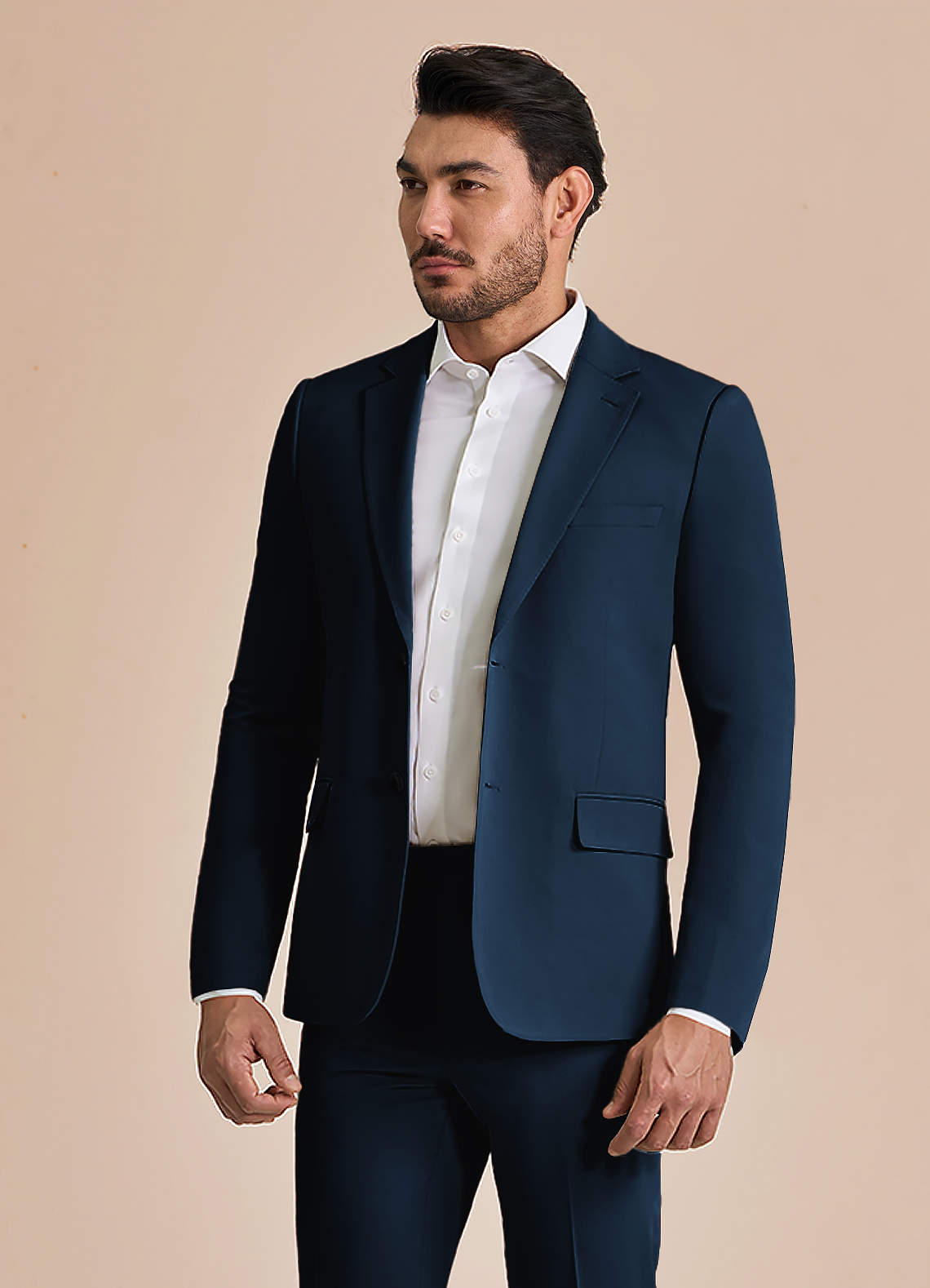 front William Navy Blue Comfort Blend  Suit Jacket