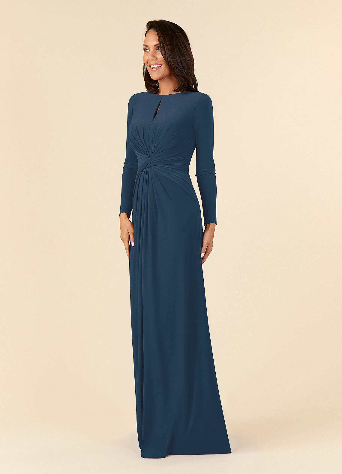 Azazie Natalya Neptune A-Line Pleated Luxe Knit Dress Ready to Ship | Azazie Azazie Natalya Neptune A-Line Pleated Luxe Knit Dress Ready to Ship | Azazie