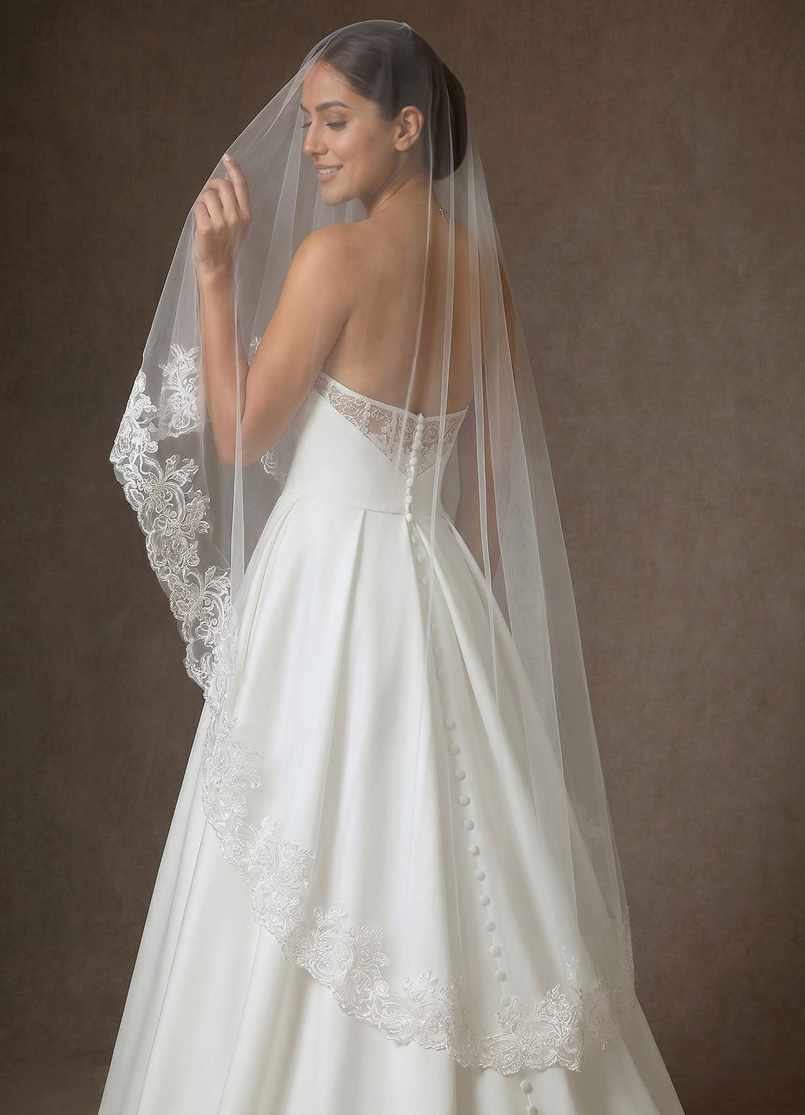 front Lace Mantilla Isabella Cathedral Veil