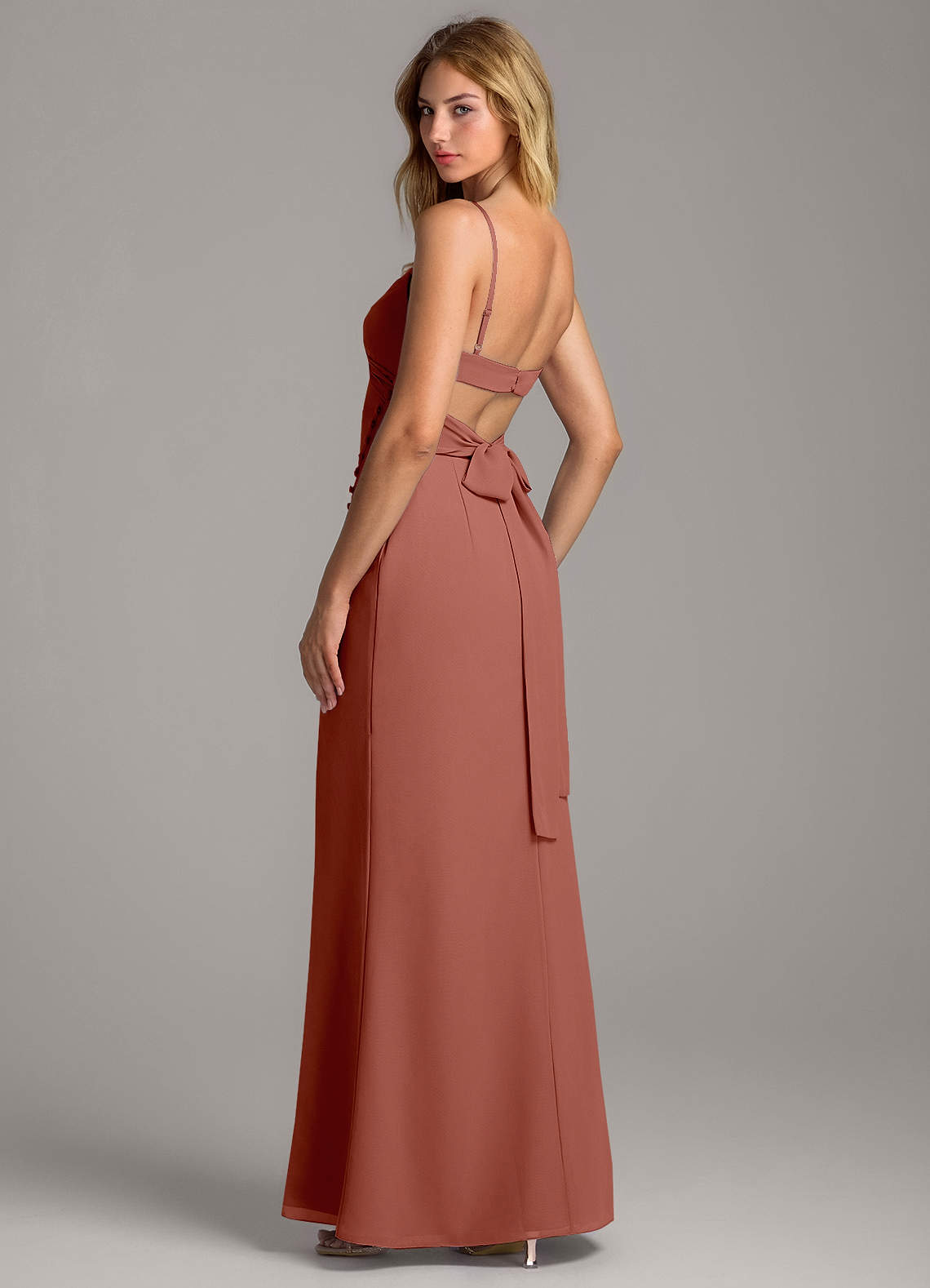 Azazie Karissa Ready to Ship Auburn Chiffon Bridesmaid Dresses | Azazie
