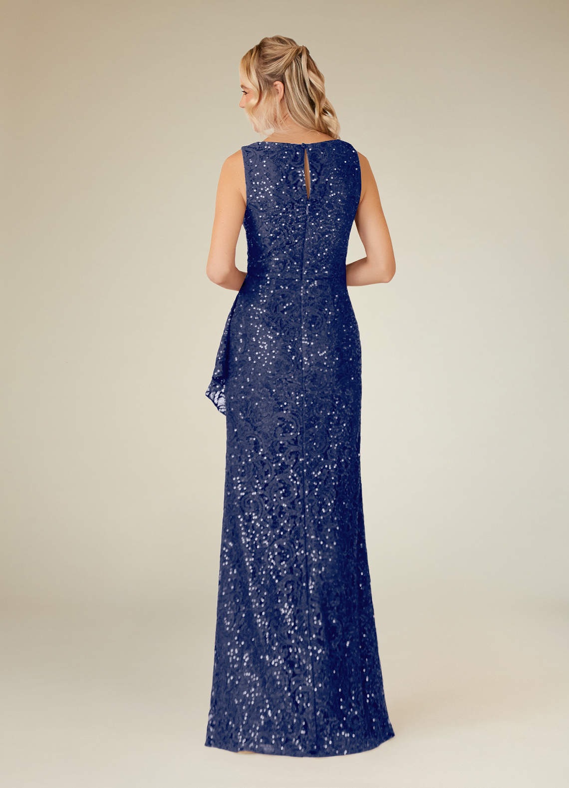 Azazie Eleanora Stormy Sheath Sequins Lace Dress Ready to Ship