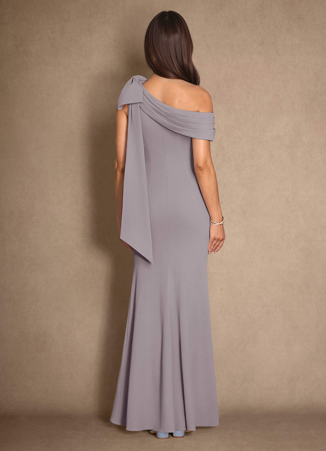 Azazie Myers Abiti per la Madre della Sposa Abito Sirena in Crepe Elasticizzato Plissettato Dusk image1